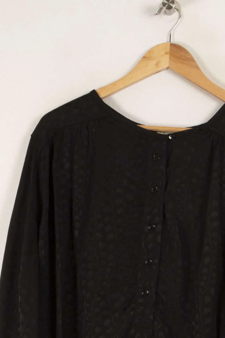 Blouse noire à motifs - Taille S/36 - Image 3