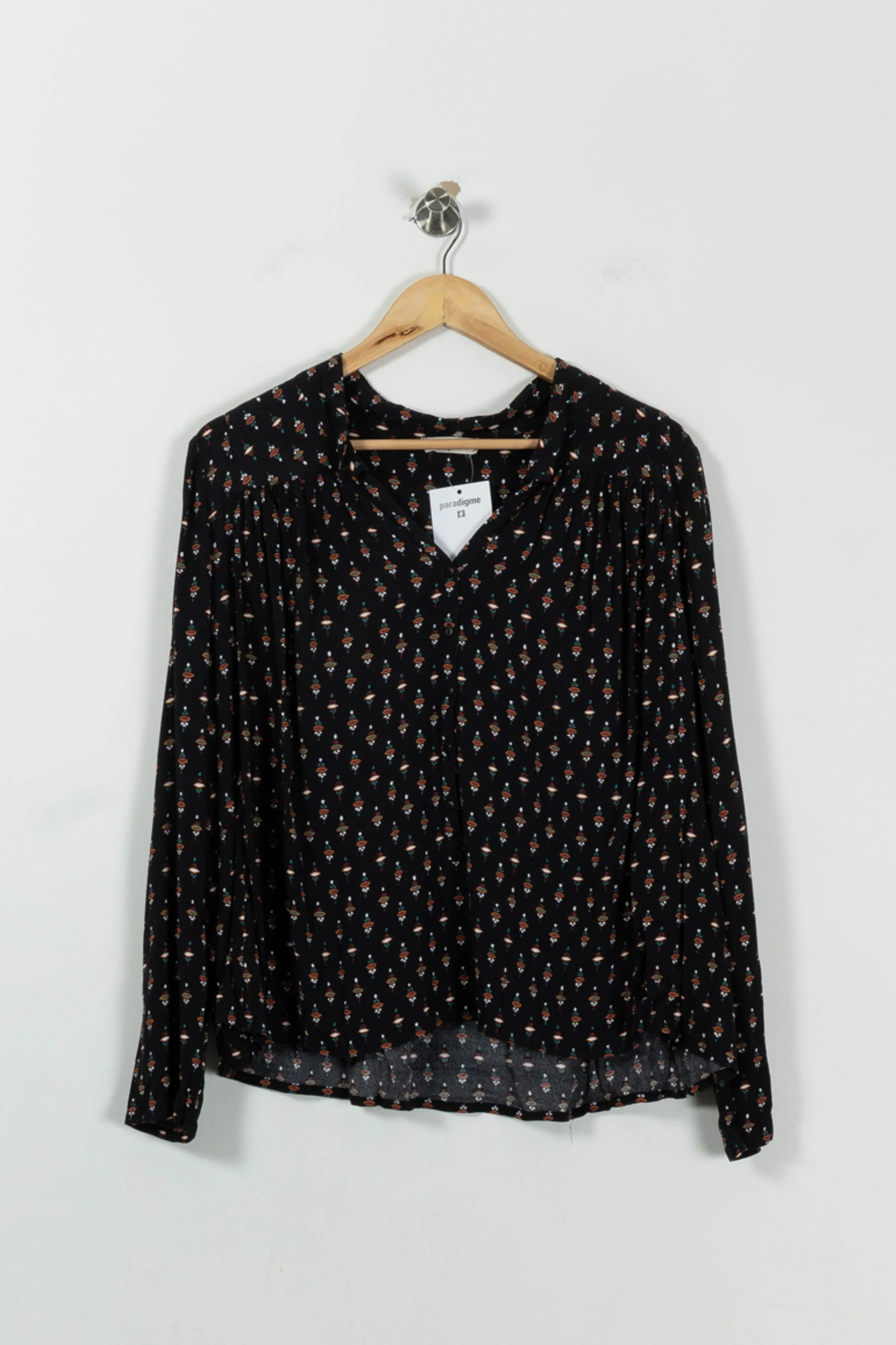 Blouse Noire à Motifs - Taille XS/34 - Image 2