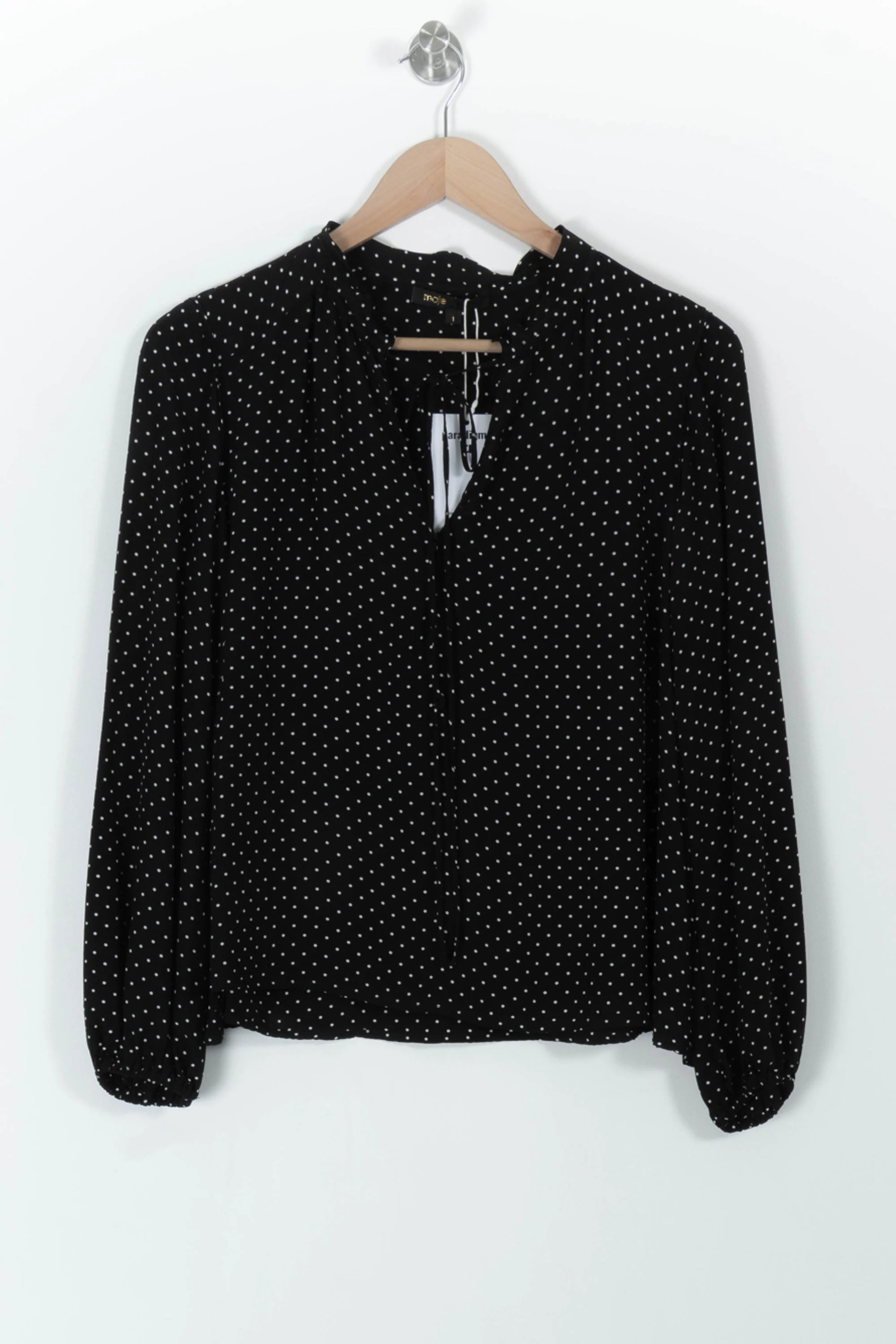 Blouse Noire à Pois Blancs - Taille S/36 - Image 2