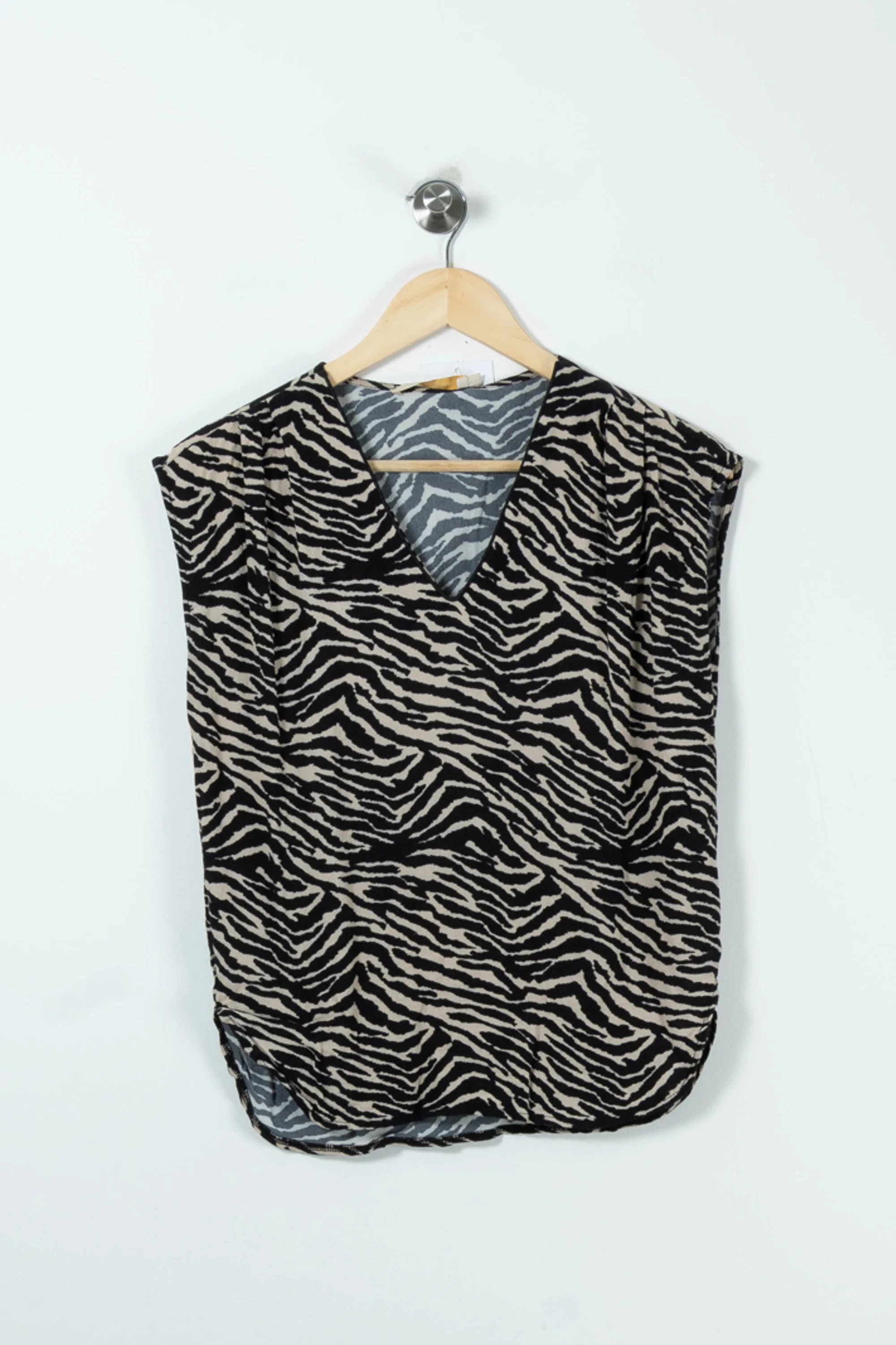 Blouse Noire et Beige - Taille M/38 - Image 2