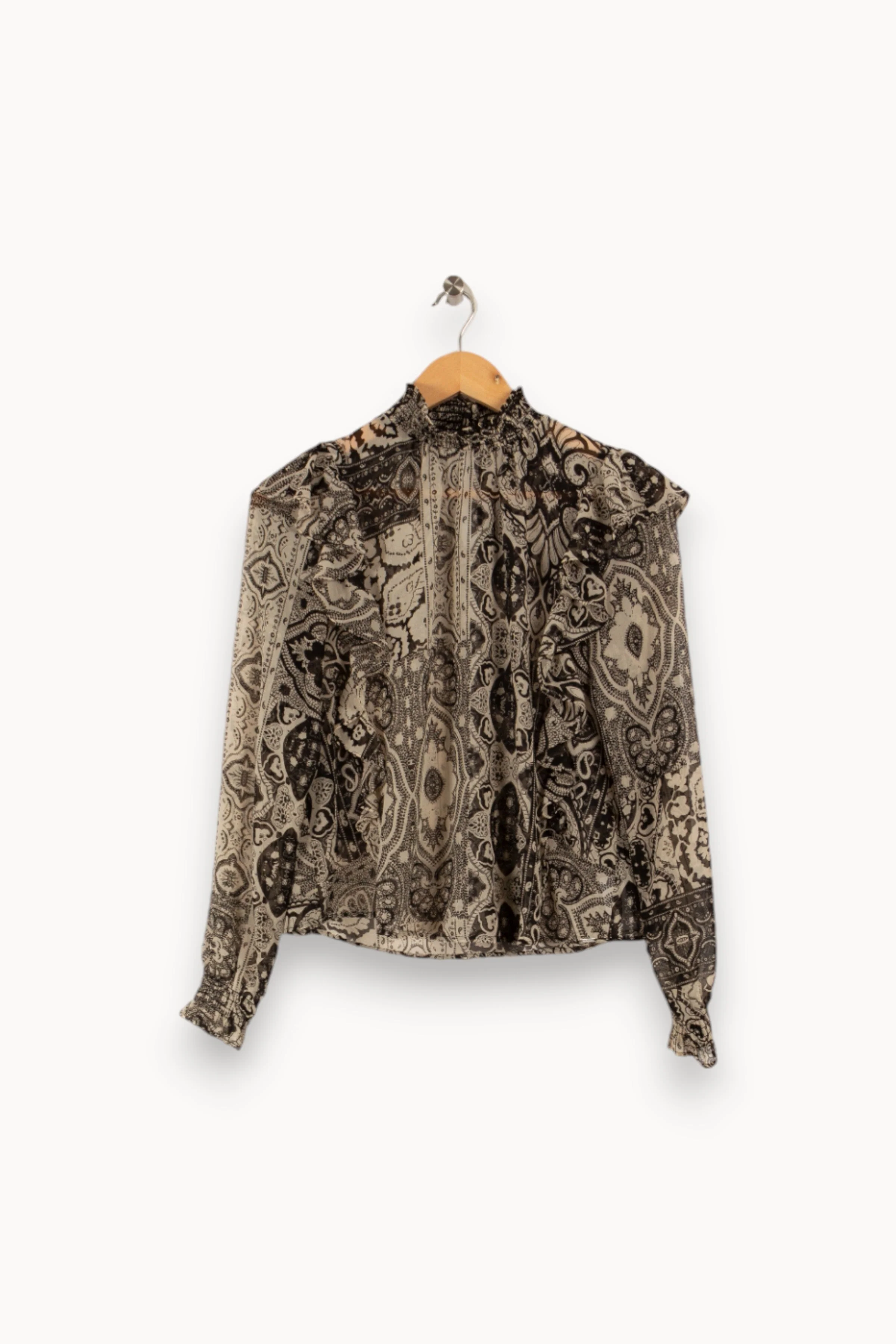 Blouse noire et blanche semi-transparente - Taille XS/34 - Image 2