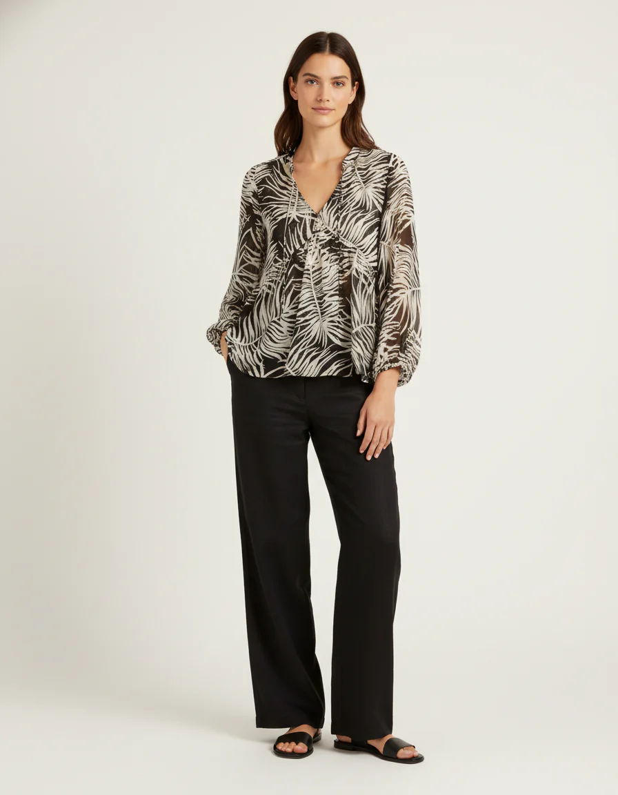 Blouse noire et blanche - Taille L/40