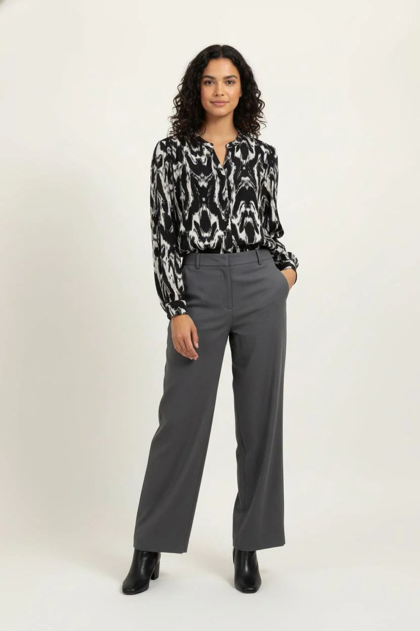 Blouse Noire et Blanche - Taille L/40