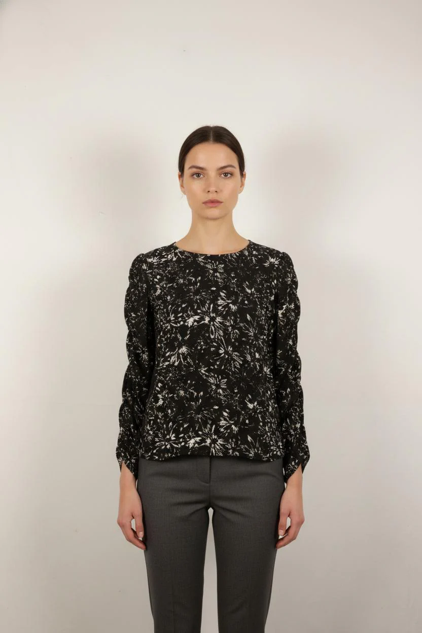 Blouse Noire et Blanche - Taille M/38