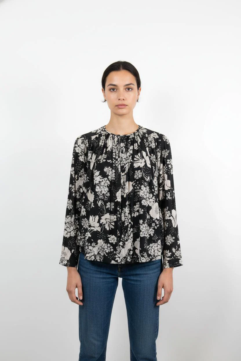 Blouse Noire et Blanche - Taille M/38