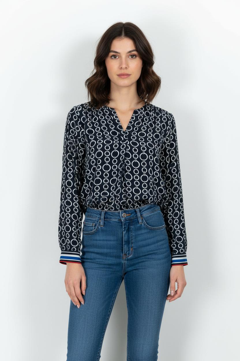 Blouse Noire et Blanche - Taille M/38