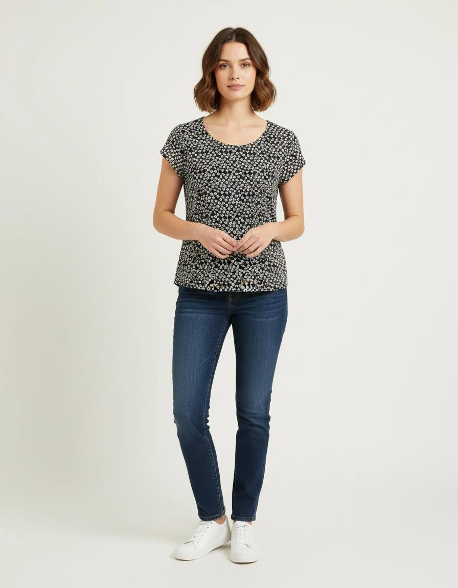 Blouse Noire et Blanche - Taille XXL/44 - Image 2