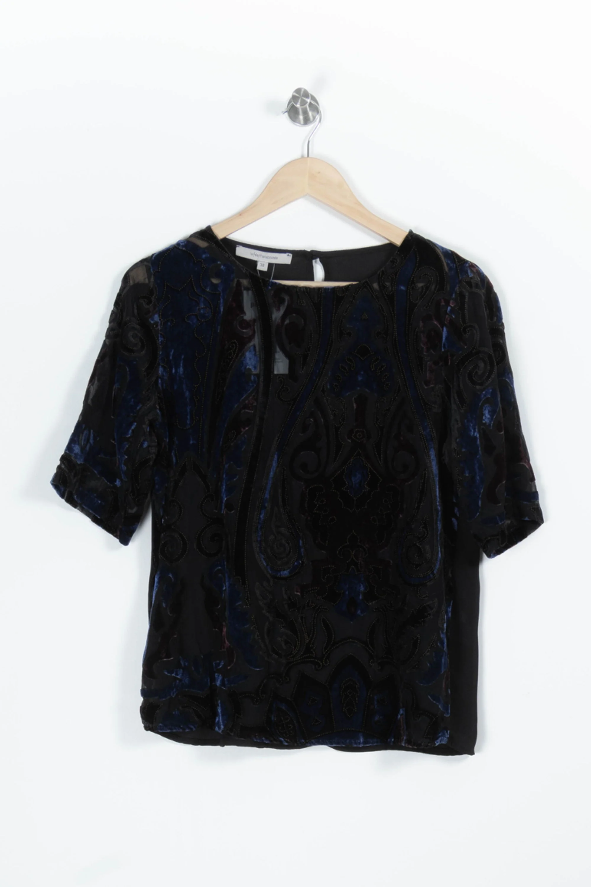 Blouse Noire et Bleue - Taille M/38 - Image 2