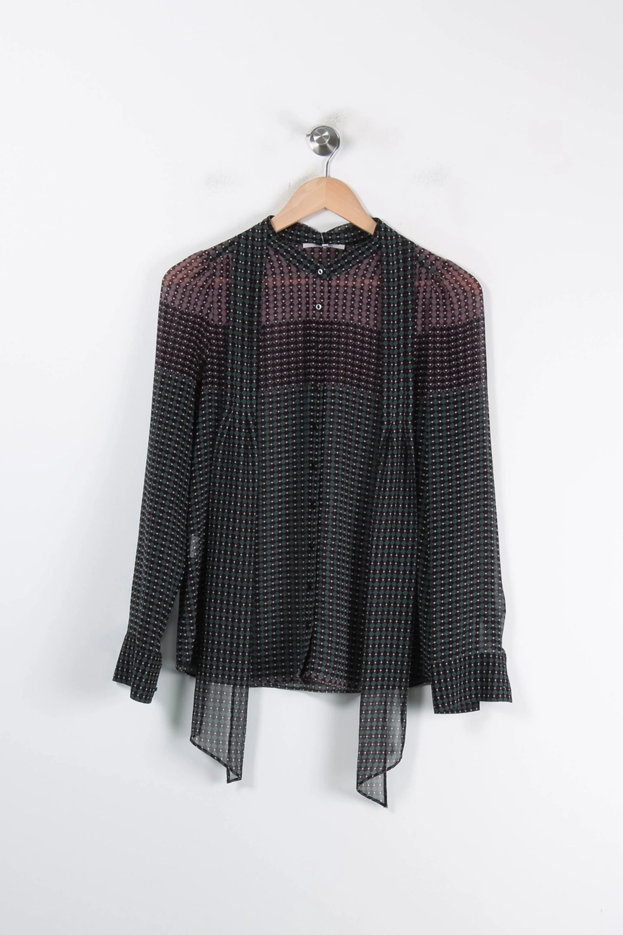Blouse Noire et Bordeaux - Taille S/36 - Image 2