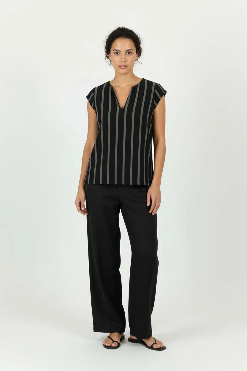 Blouse Noire et Grise - Taille XS/34