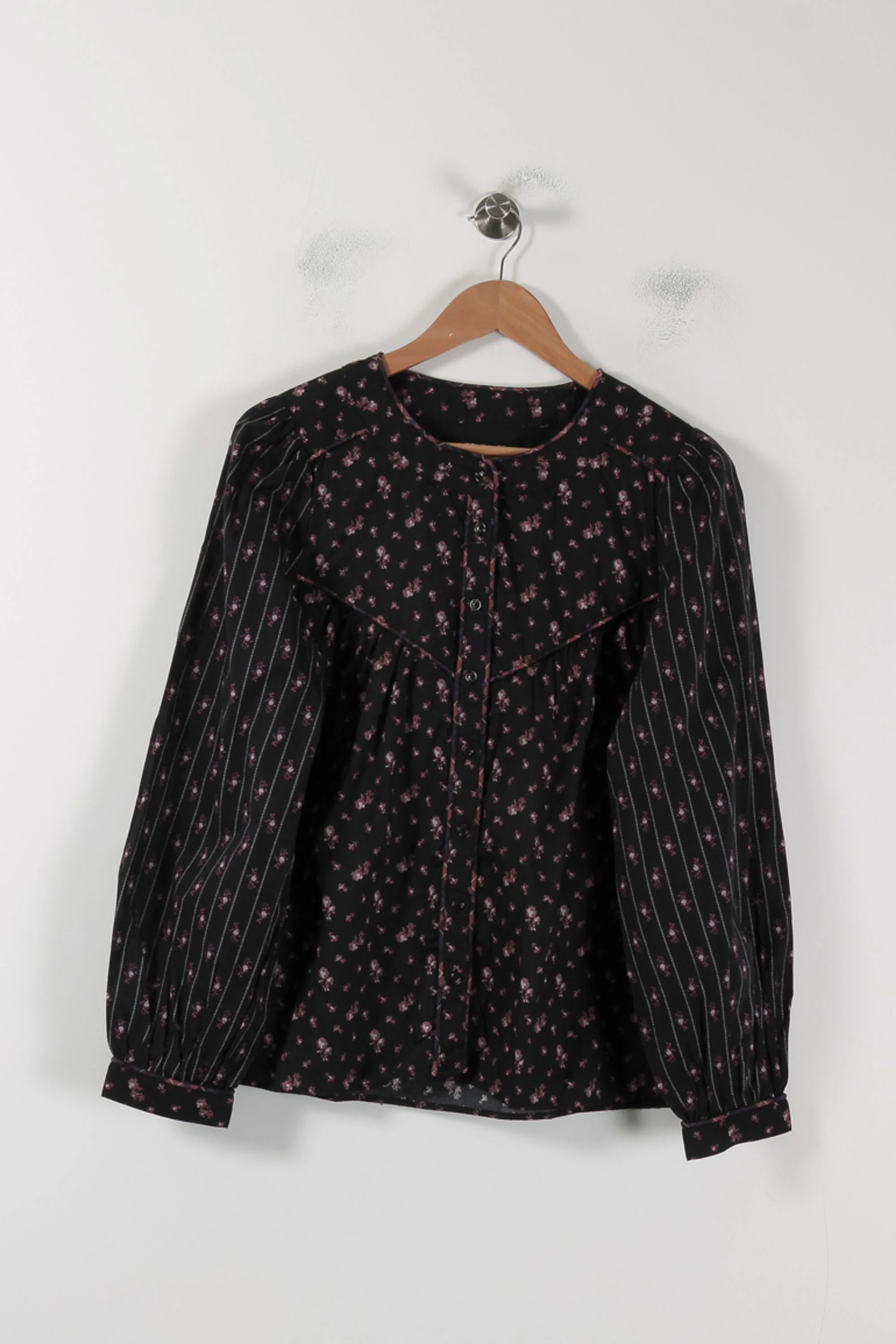 Blouse Noire et Rose - Taille L/40 - Image 2