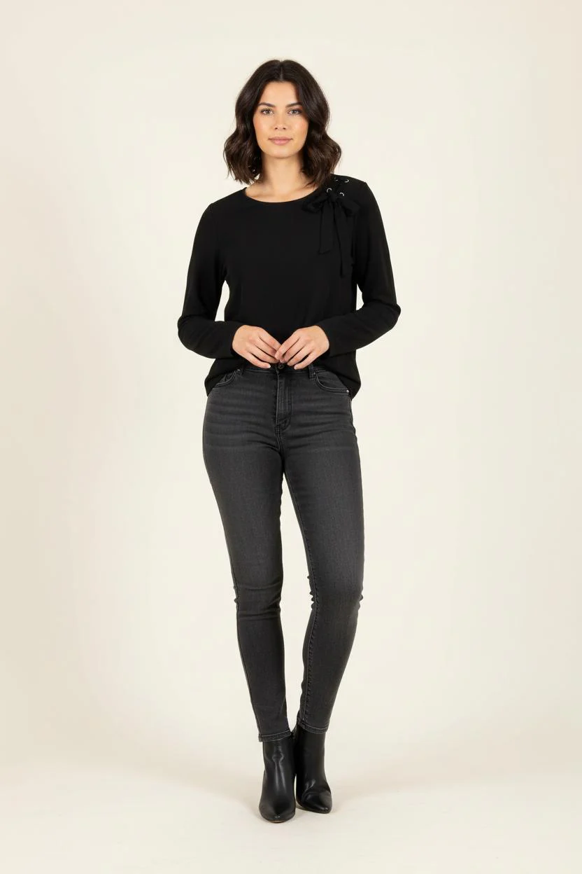 Blouse Noire - Taille S/36