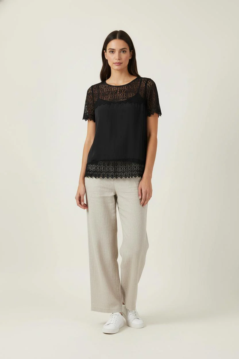 Blouse Noire - Taille S/36