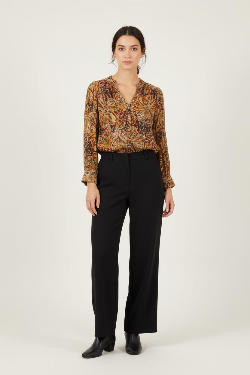 Blouse Or et Marron - Taille M/38