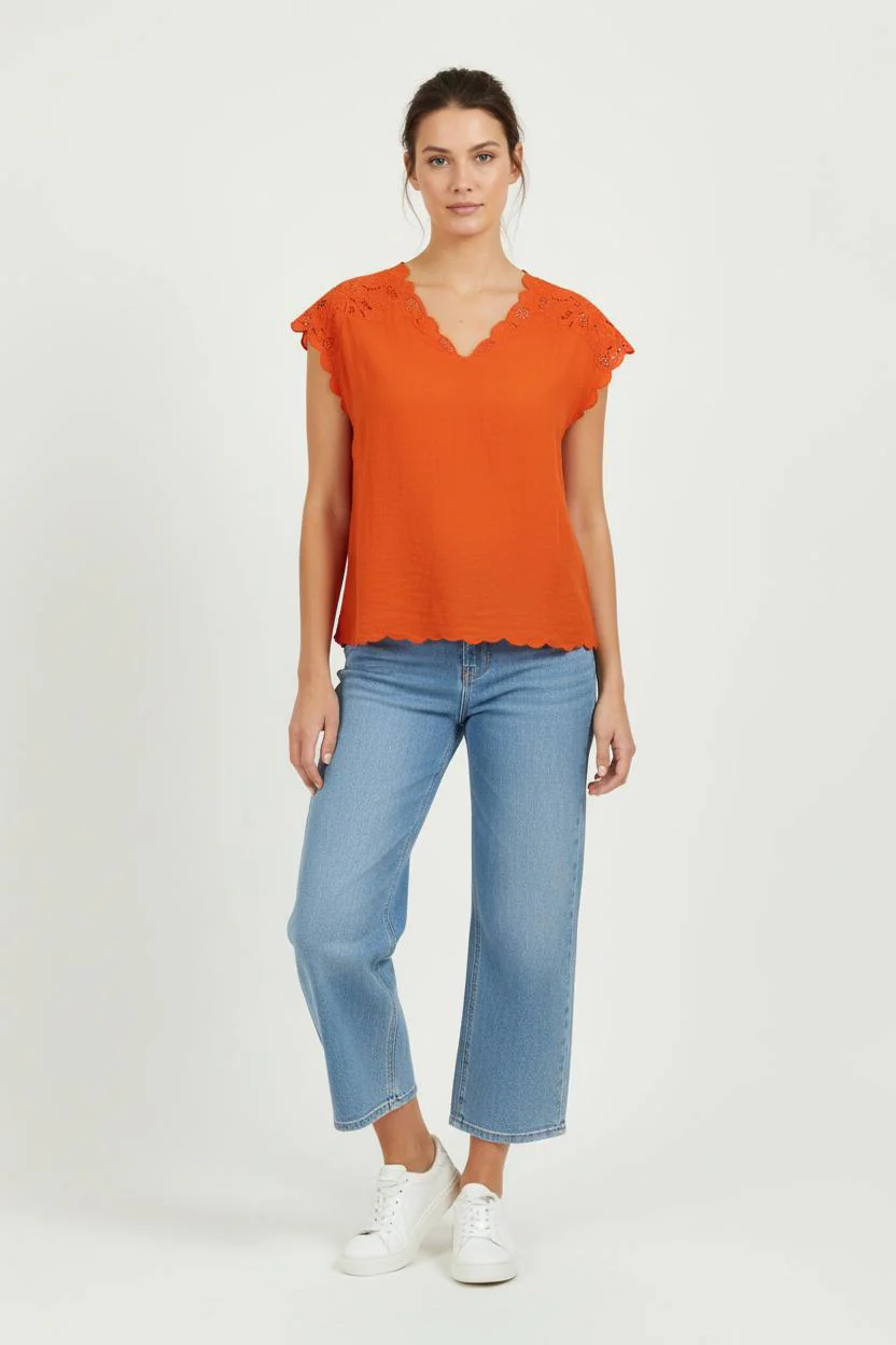 Blouse Orange - Taille M/38