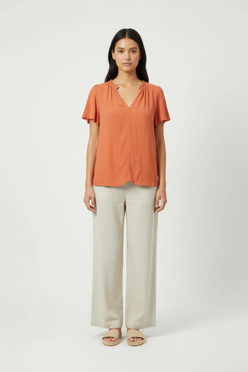 Blouse Orange - Taille S/36