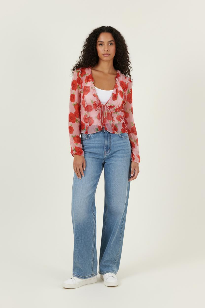 Blouse Rose et Rouge - Taille M/38