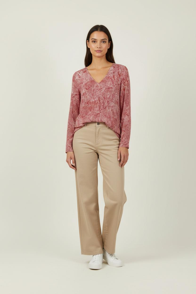 Blouse Rouge et Blanche - Taille XS/34