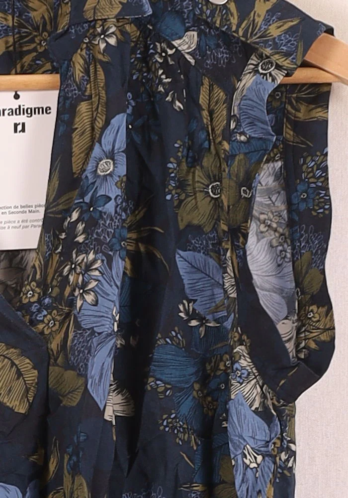 Blouse Sans Manches Bleu et Kaki - Taille L/40 - Image 3