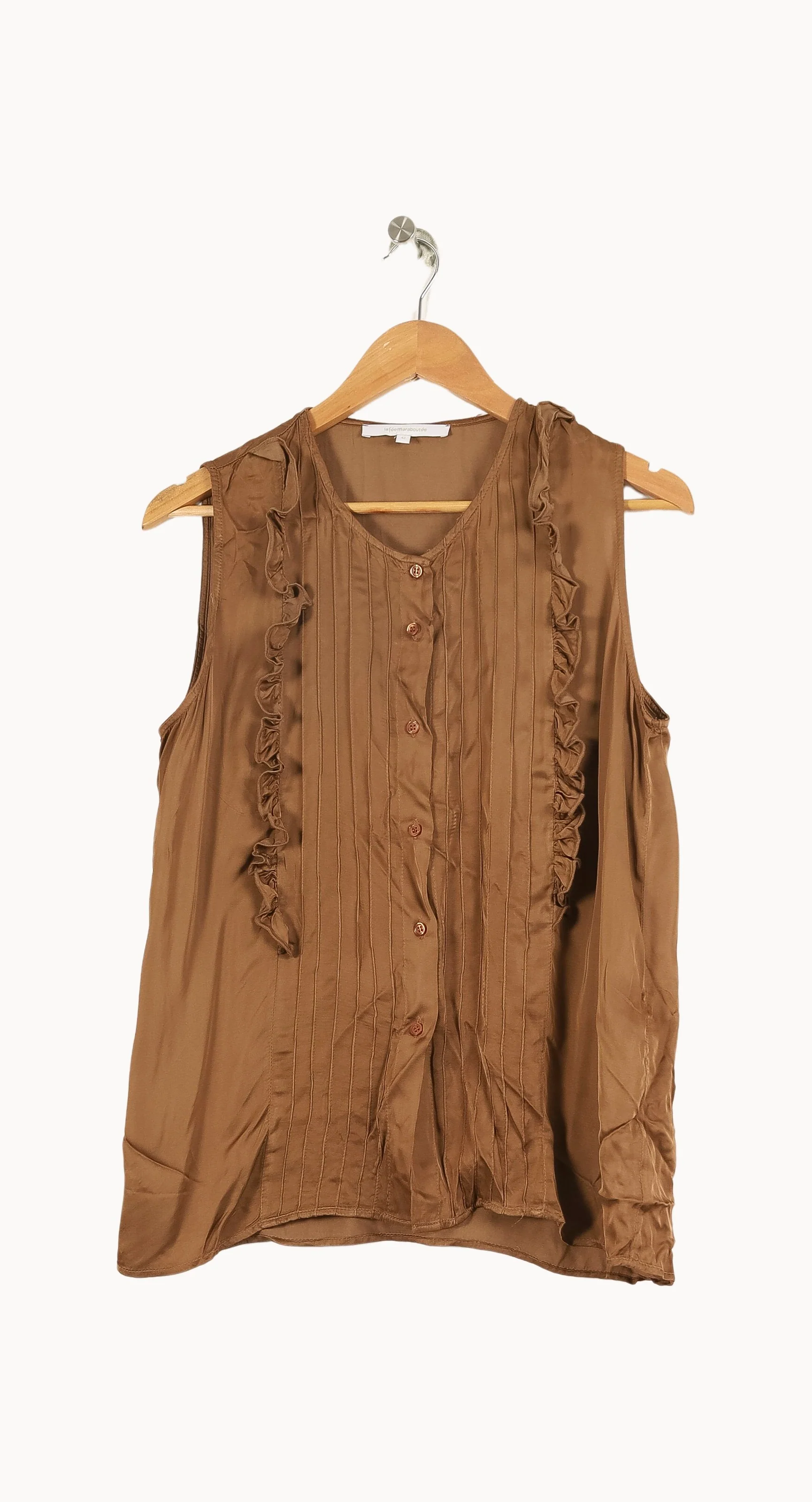 Blouse Sans Manches Marron - Taille XL/42 - Image 2