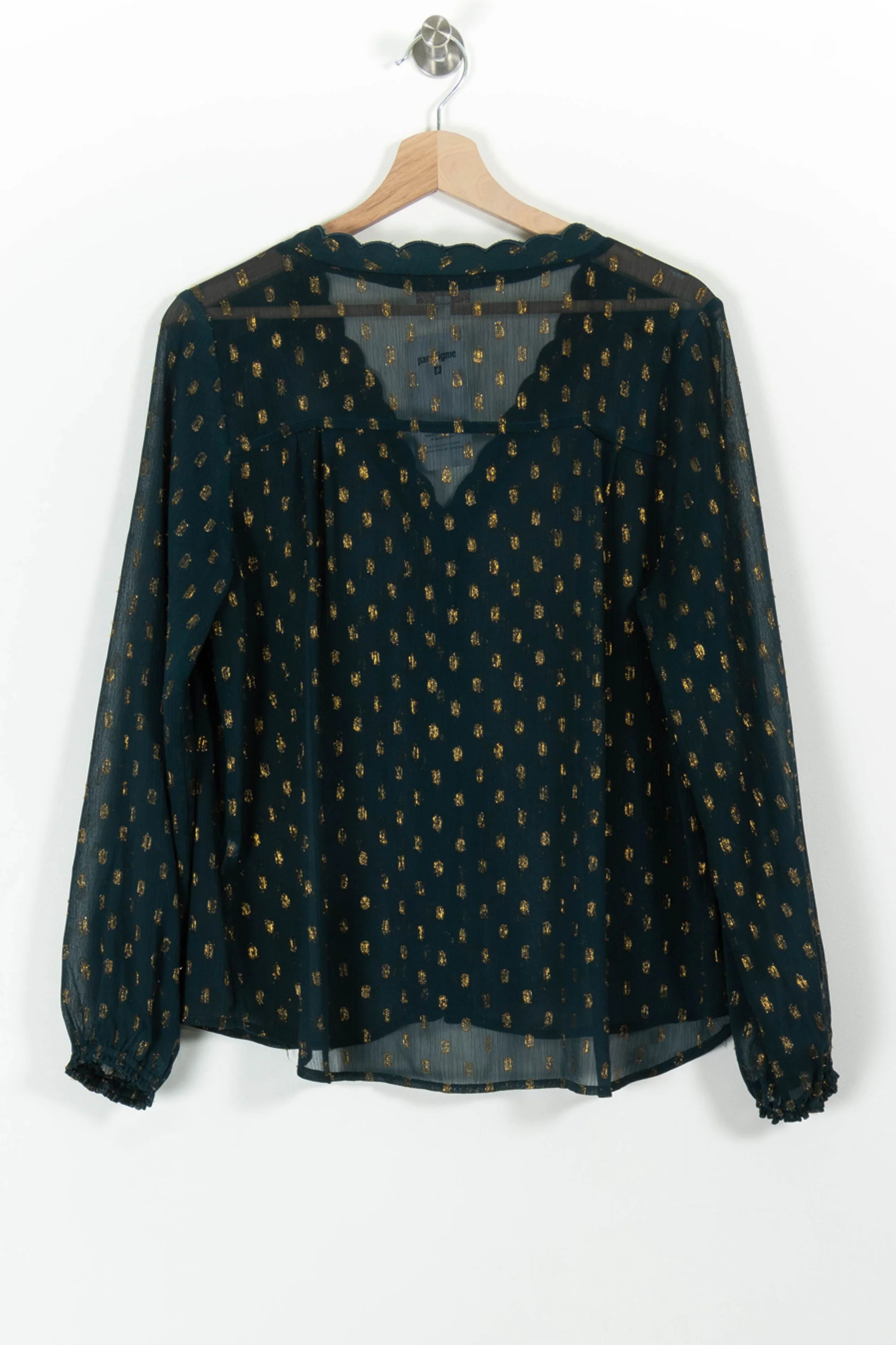 Blouse Verte et Dorée - Taille M/38 - Image 4