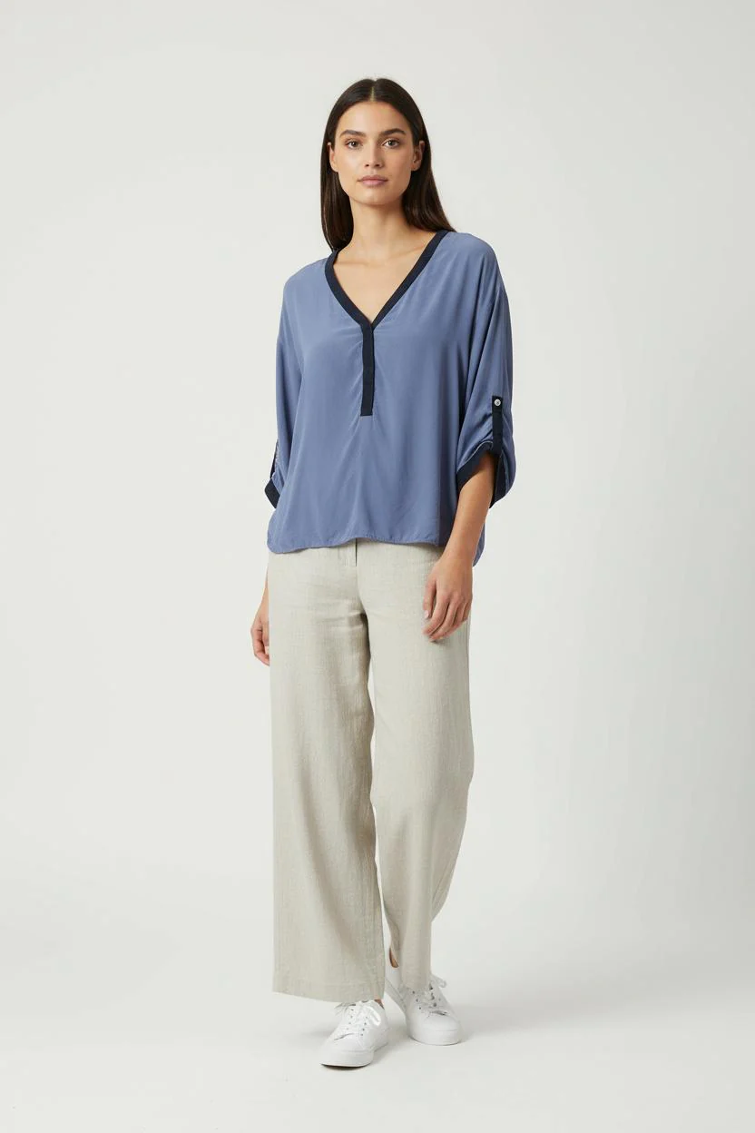 Blouse Violet et Noir - Taille S/36