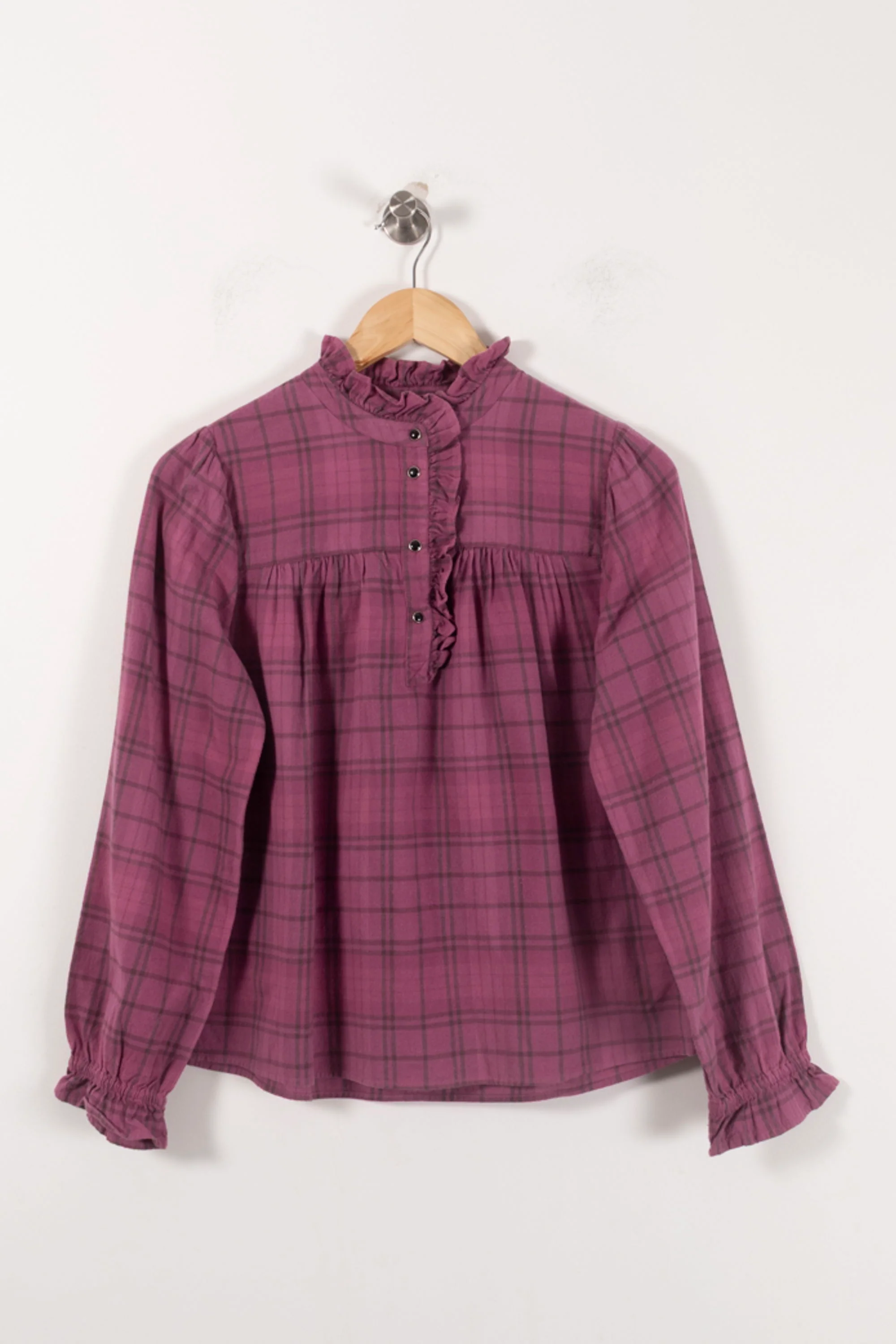 Blouse Violette à Carreaux - Taille XS/34 - Image 2