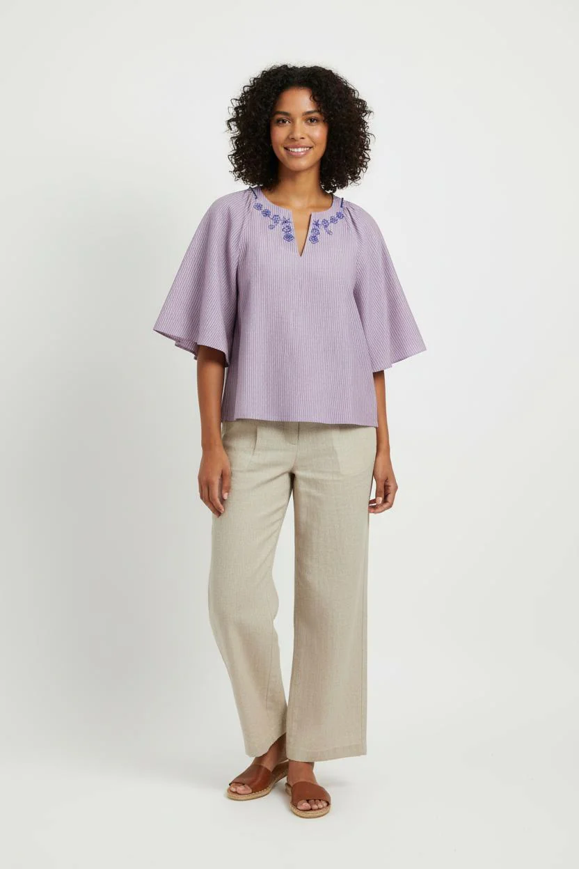 Blouse Violette et Bleue - Taille XS/34