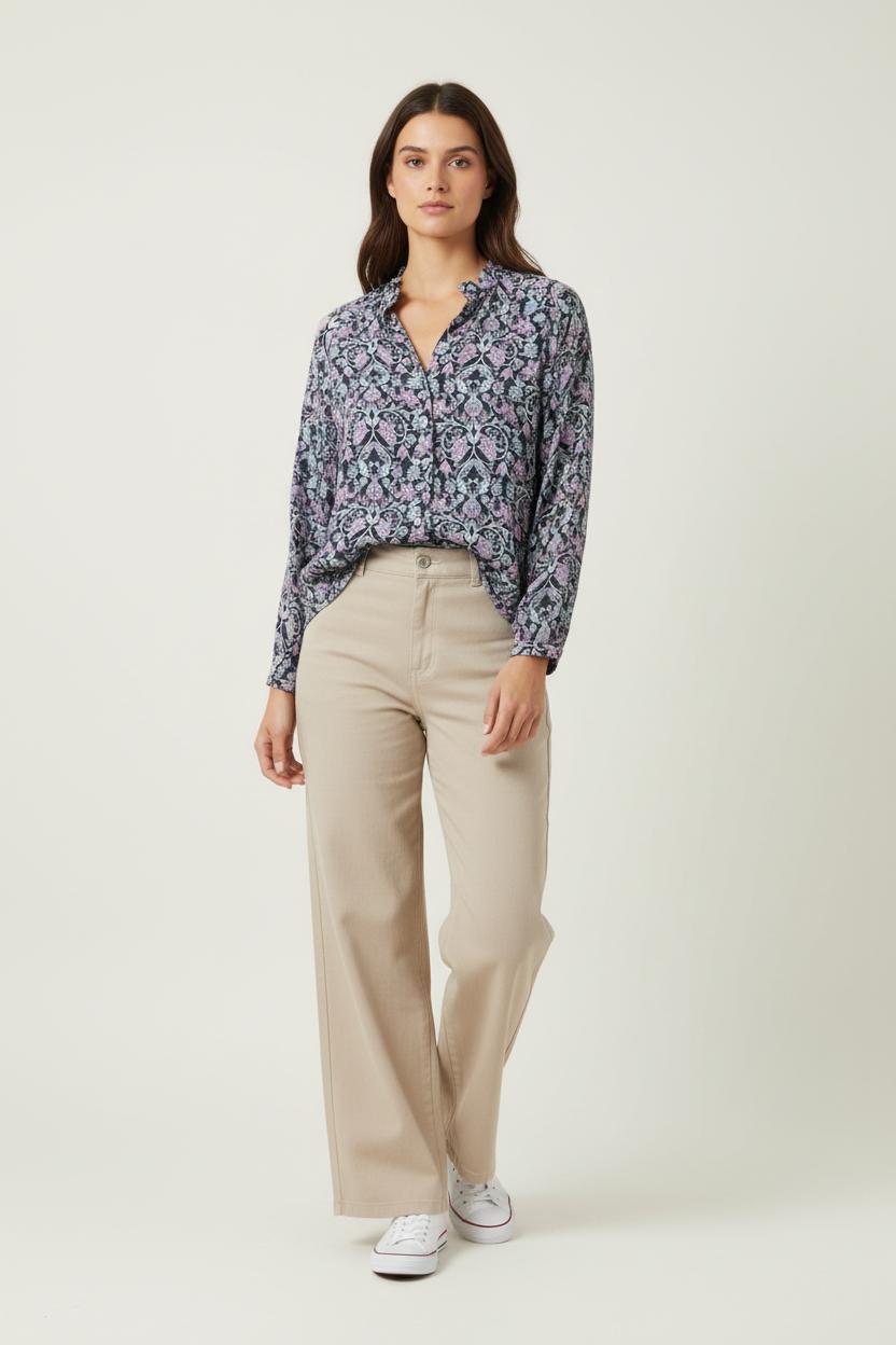 Blouse Violette et Noire - Taille M/38