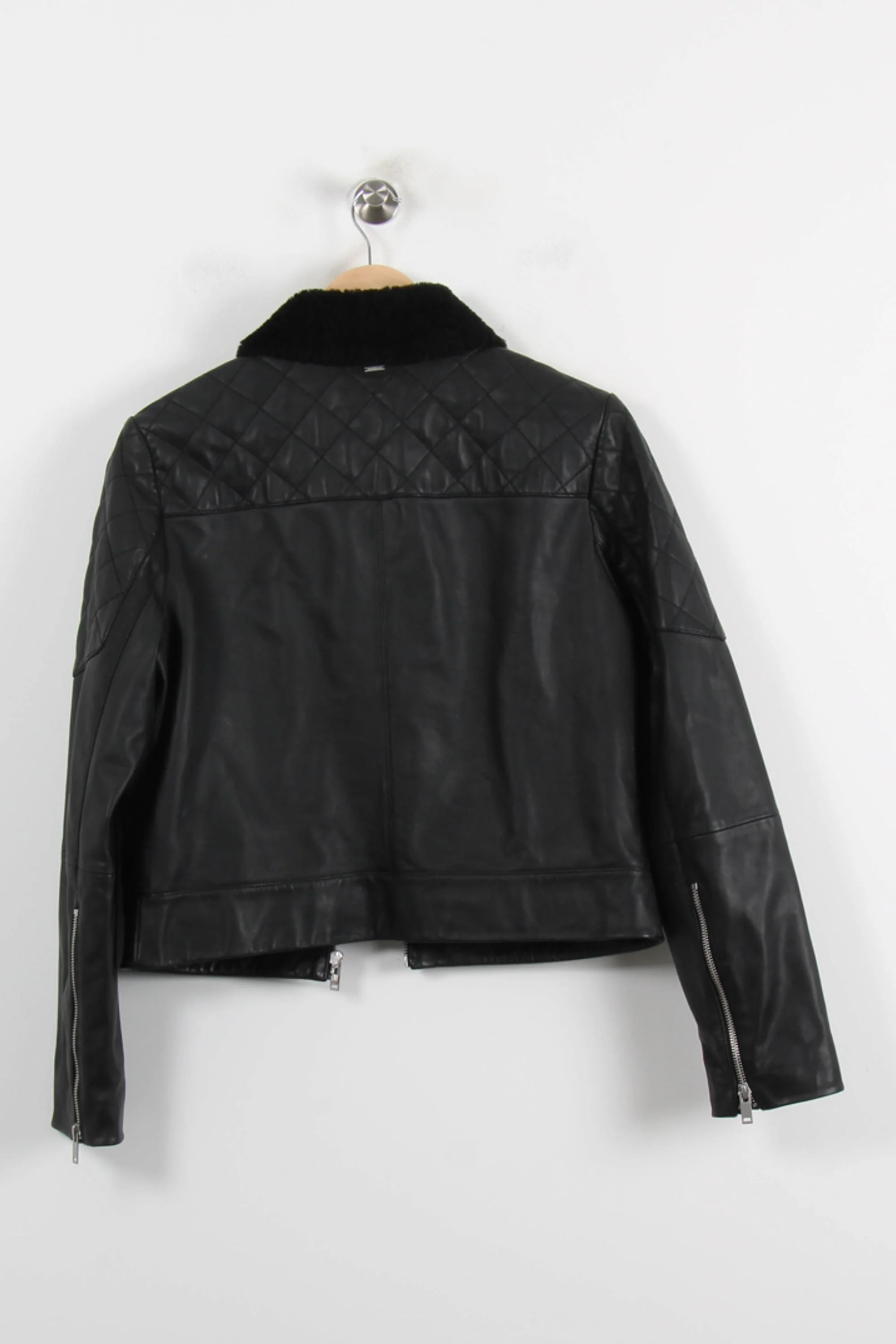 Blouson en Cuir Noir - Taille L/40 - Image 4