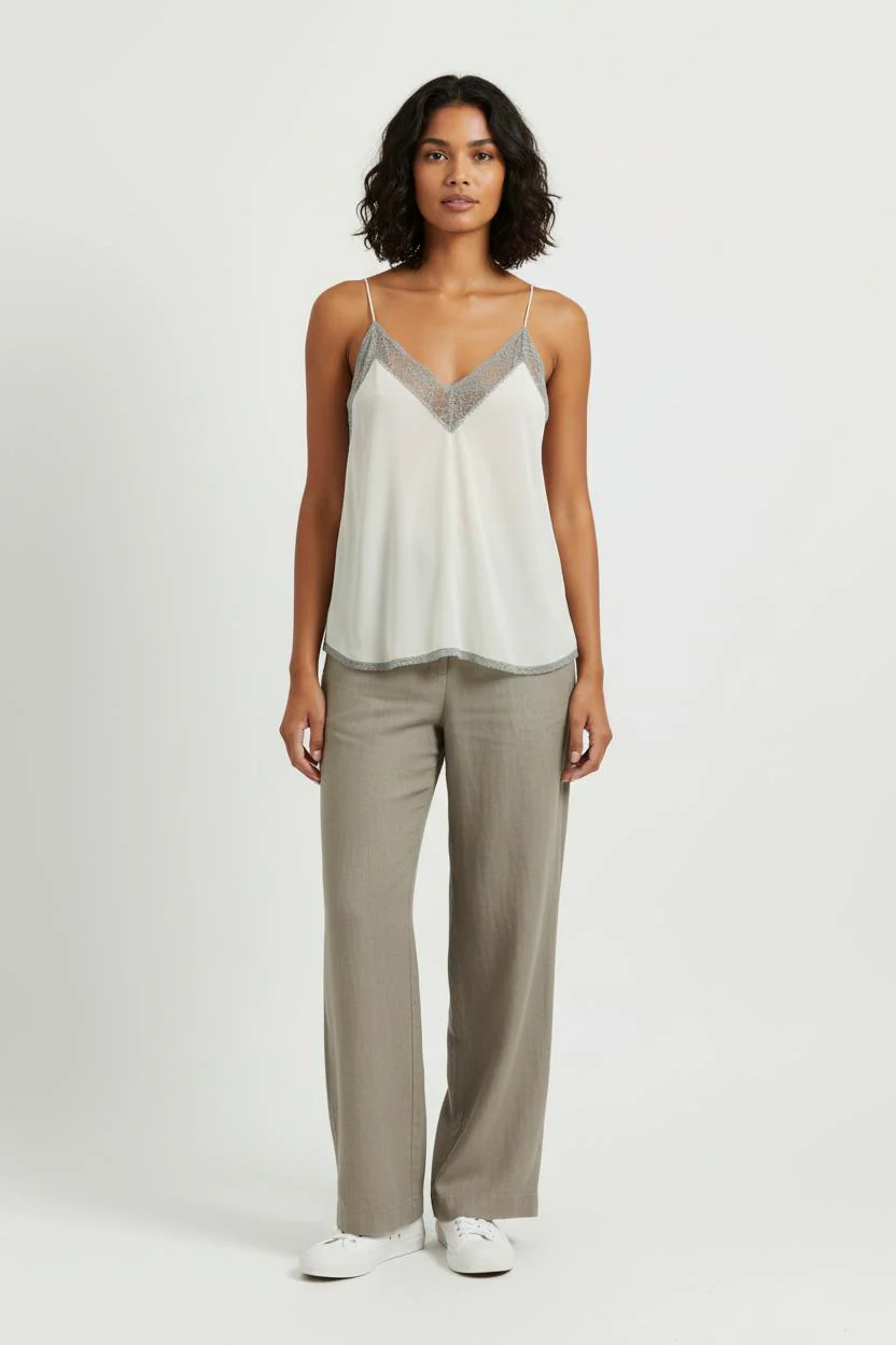 Caraco Blanc et Gris - Taille S/36
