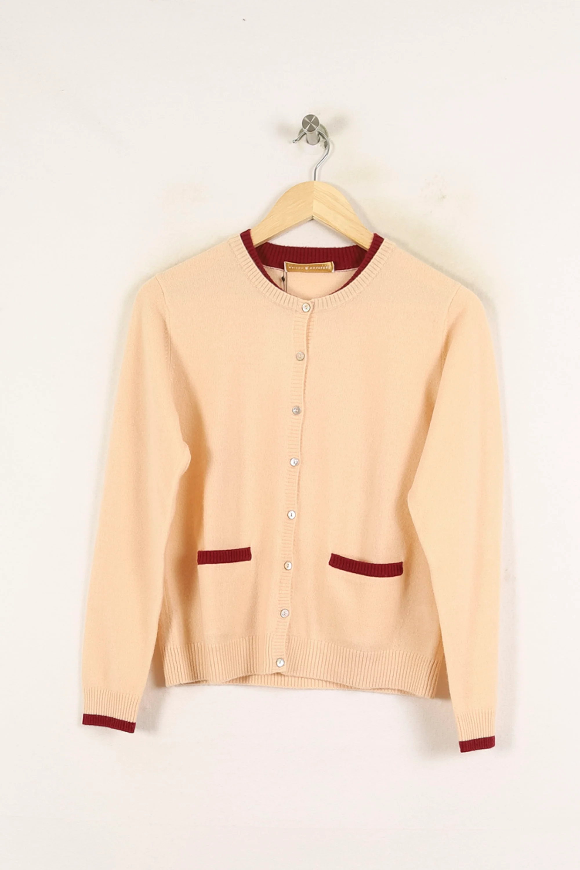 Cardigan Beige et Bordeaux - Taille L/40 - Image 2