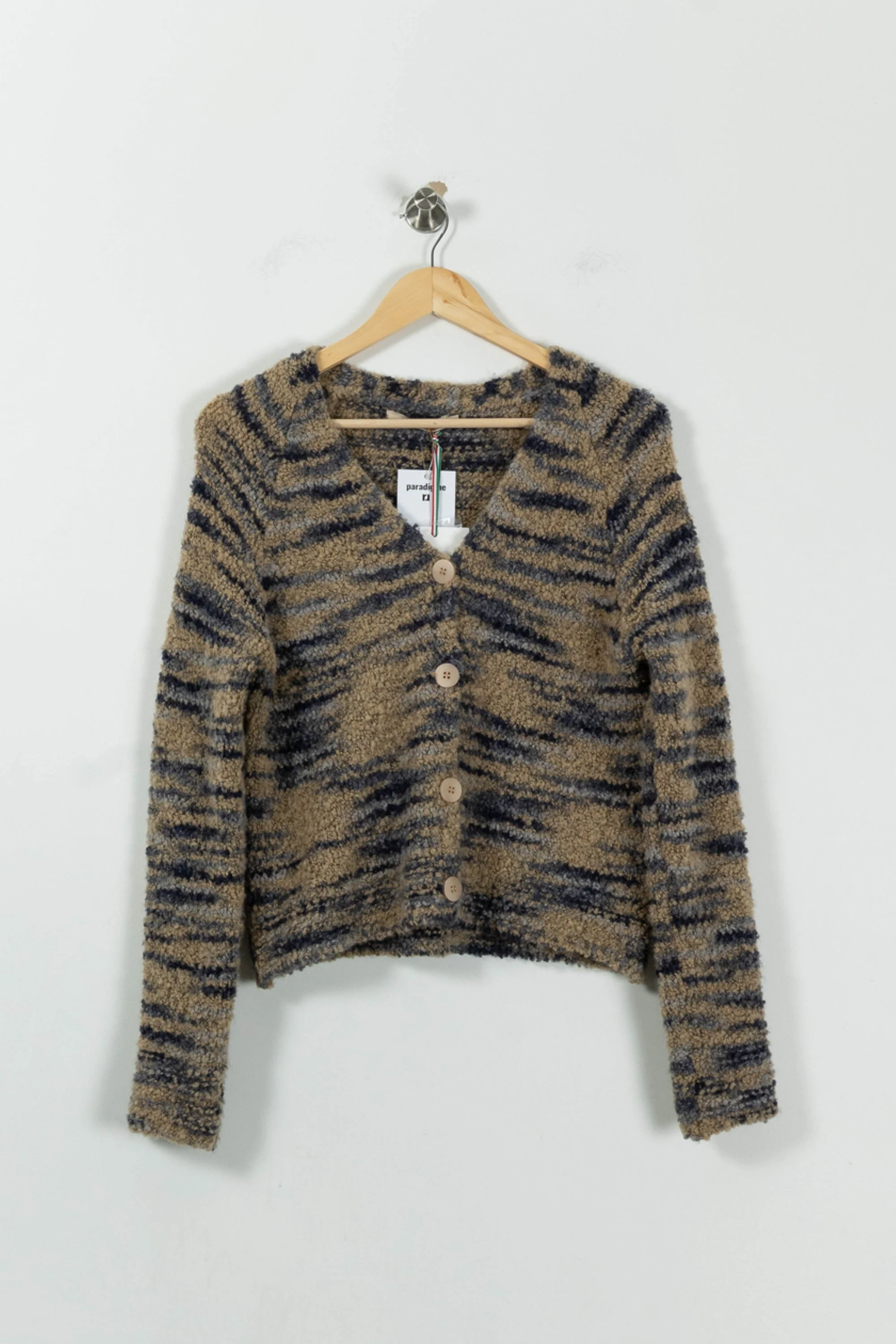 Cardigan Beige et Noir - Taille S/36 - Image 2
