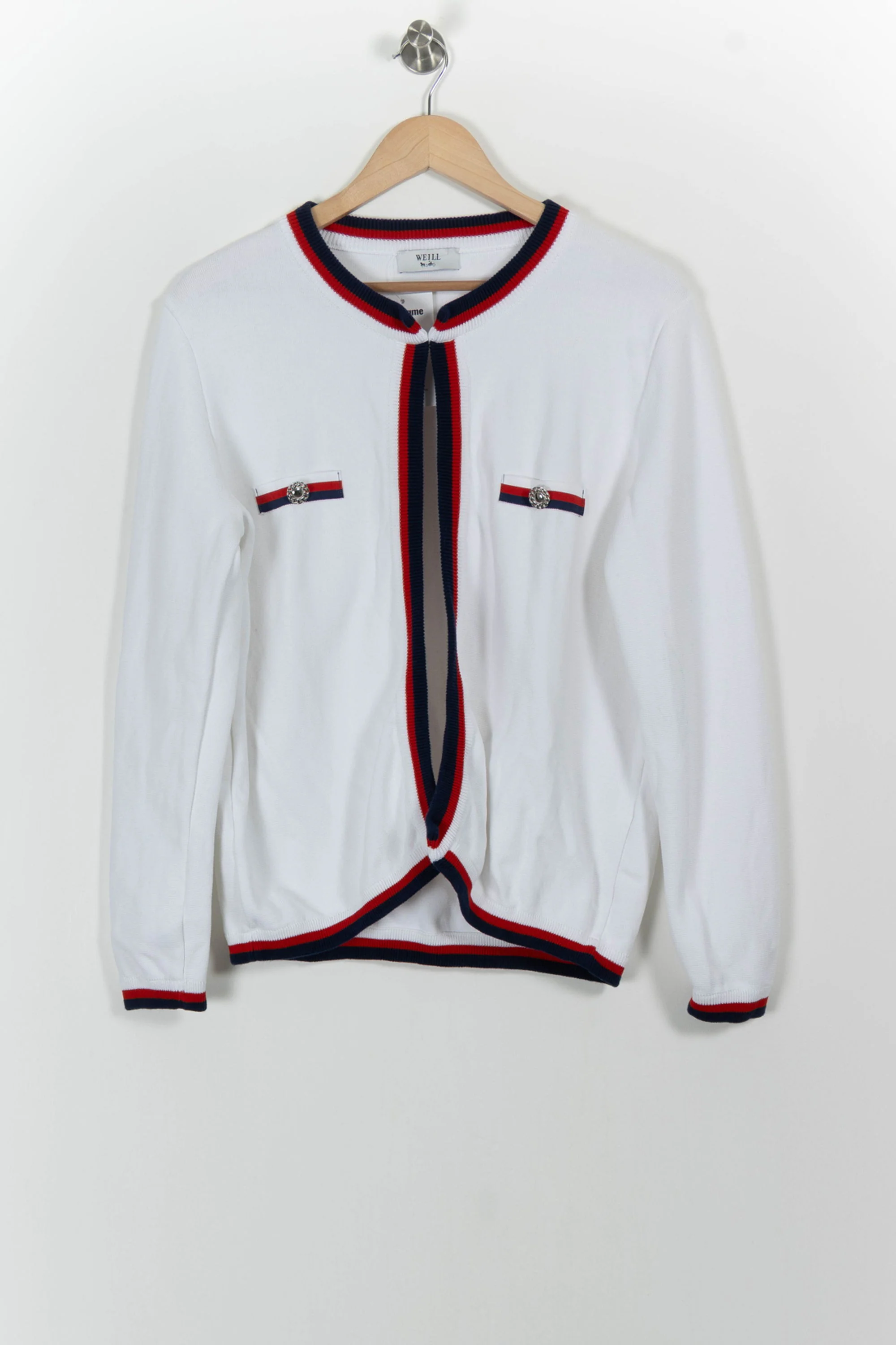 Cardigan Blanc et Bleu Marine - Taille XXXL/46 - Image 2
