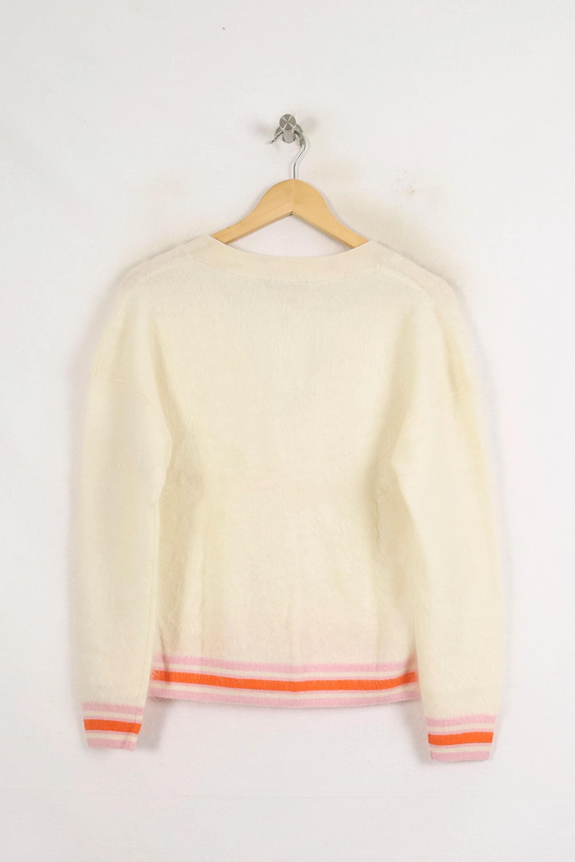 Cardigan Blanc et Orange - Taille S/36 - Image 4