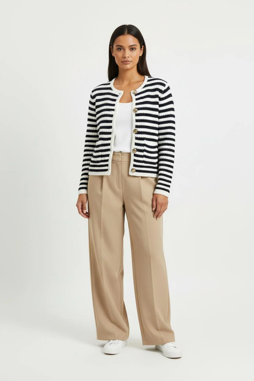 Cardigan Bleu et Blanc - Taille XS/34