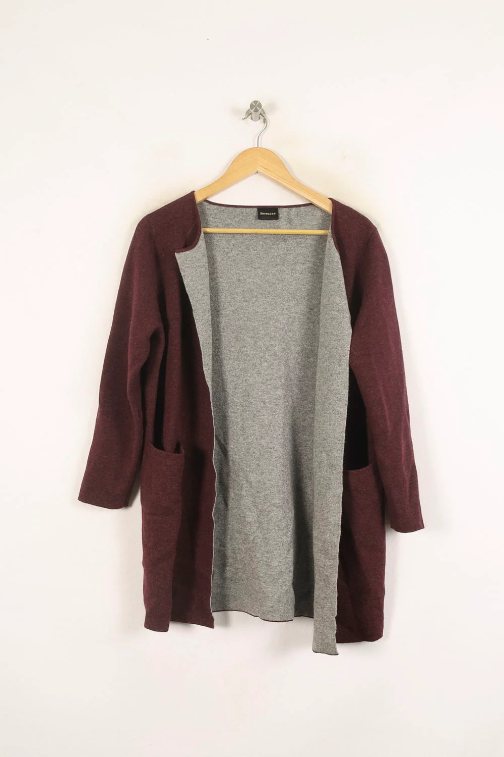 Cardigan Bordeaux et Gris - Taille S/36 - Image 2