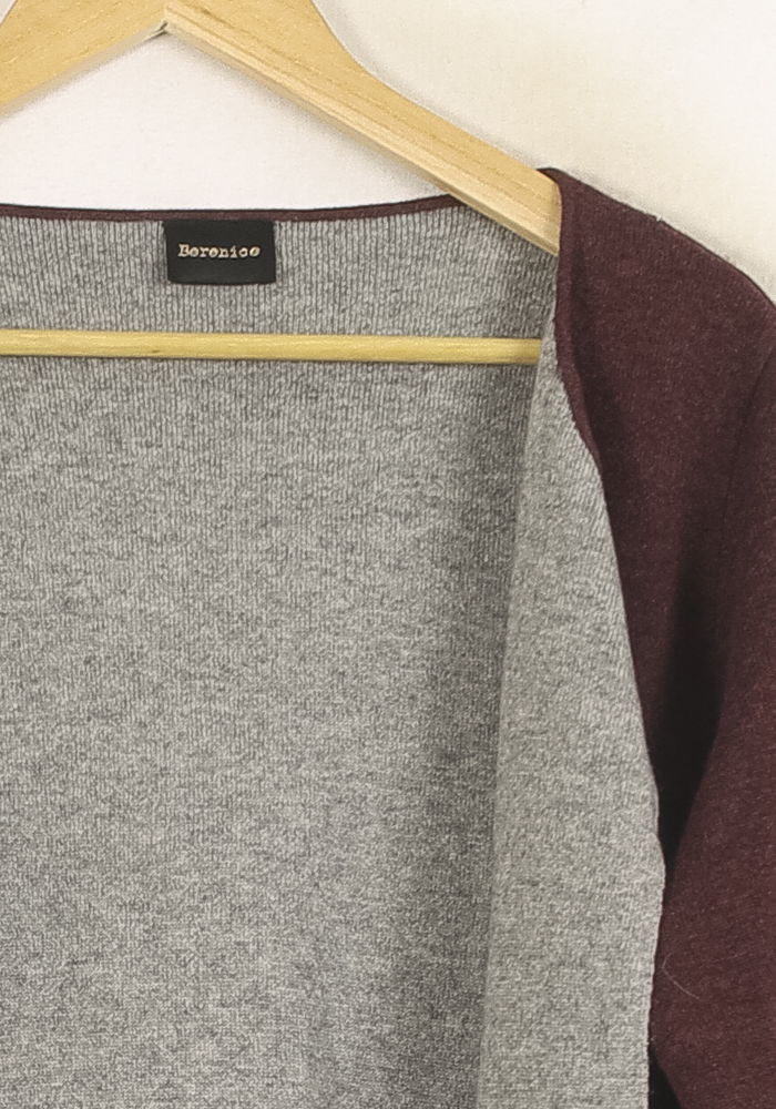 Cardigan Bordeaux et Gris - Taille S/36 - Image 3