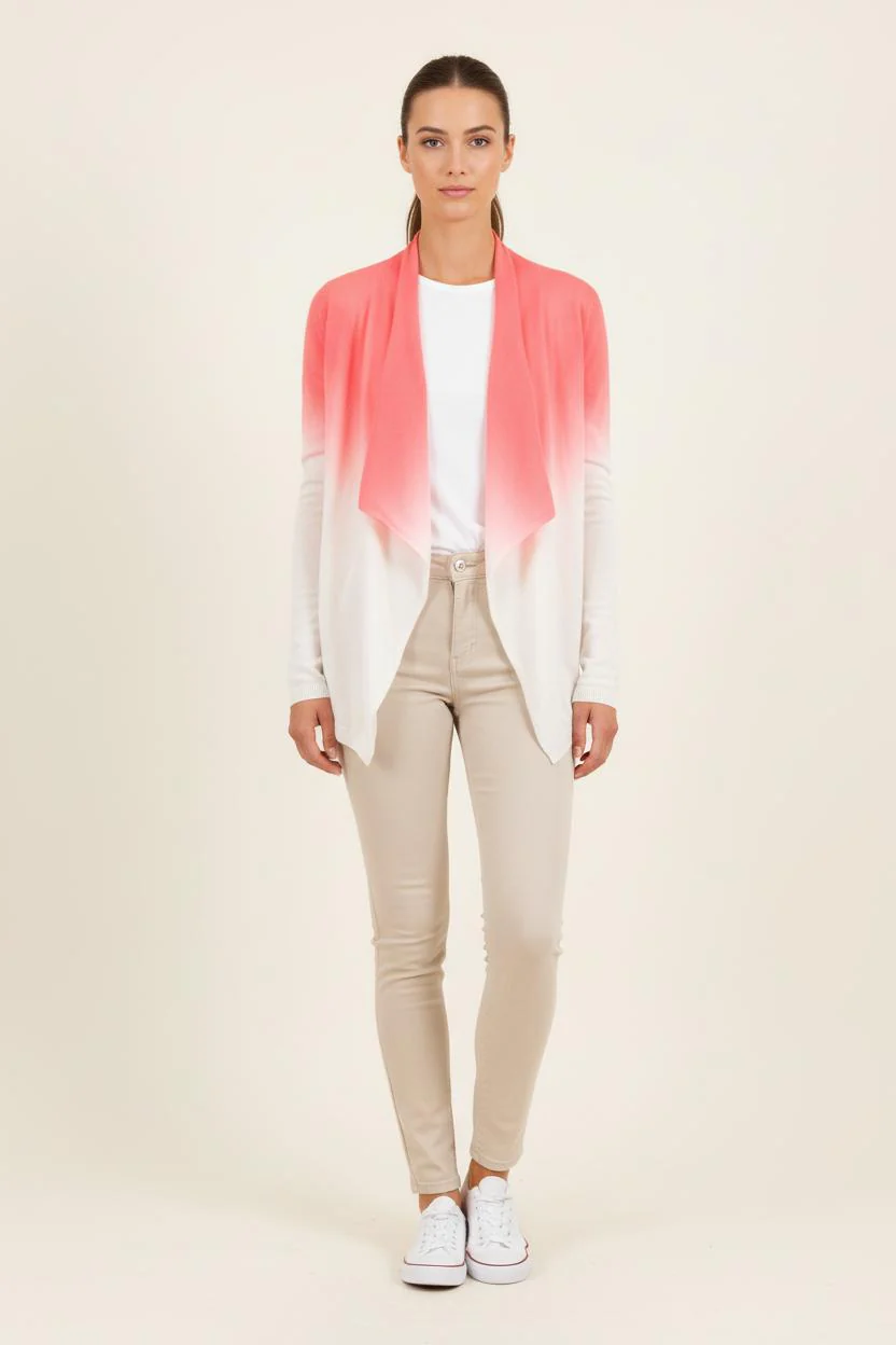 Cardigan Rose et Blanc - Taille S/36