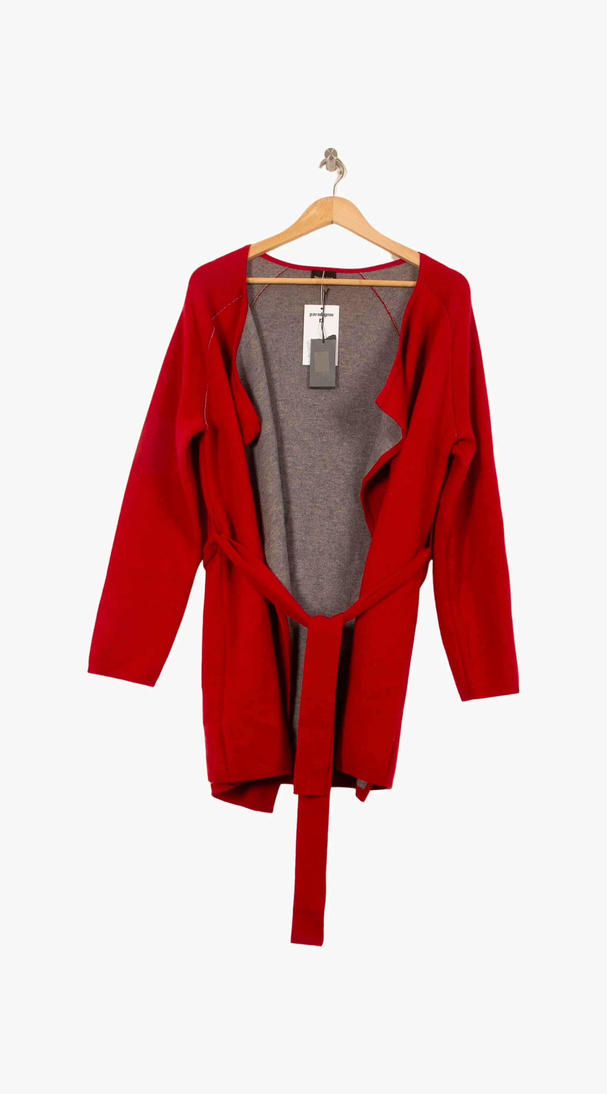 Cardigan Rouge et Gris - Taille S/36 - Image 2