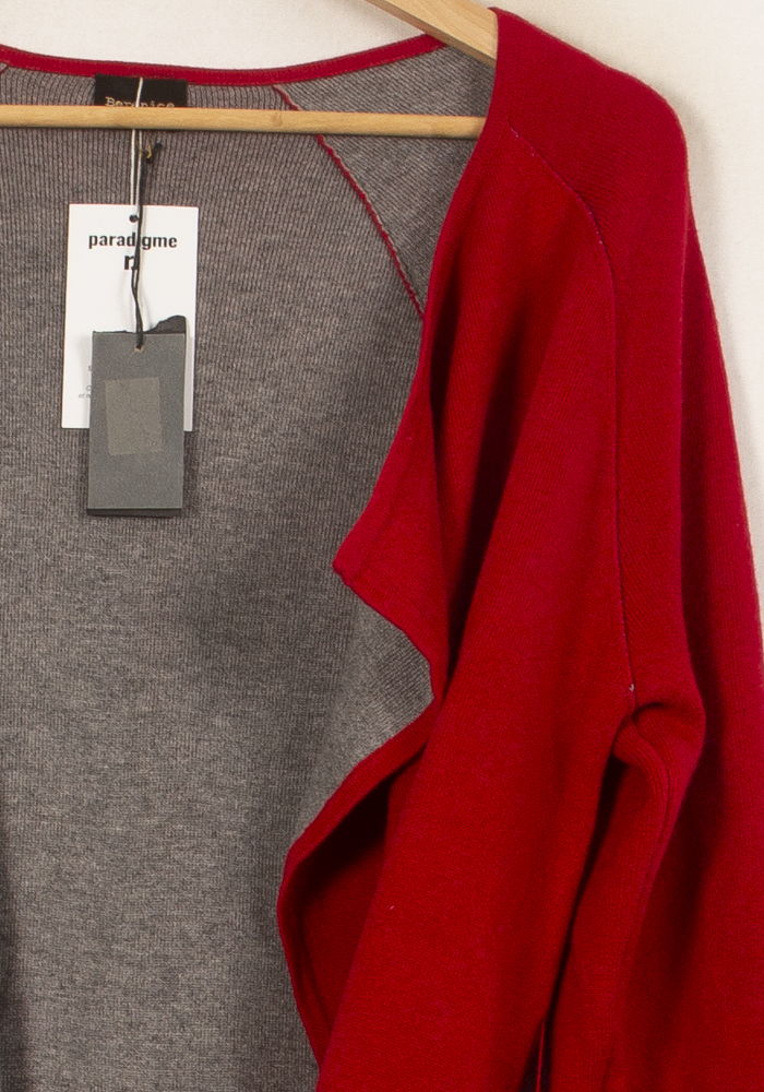 Cardigan Rouge et Gris - Taille S/36 - Image 3