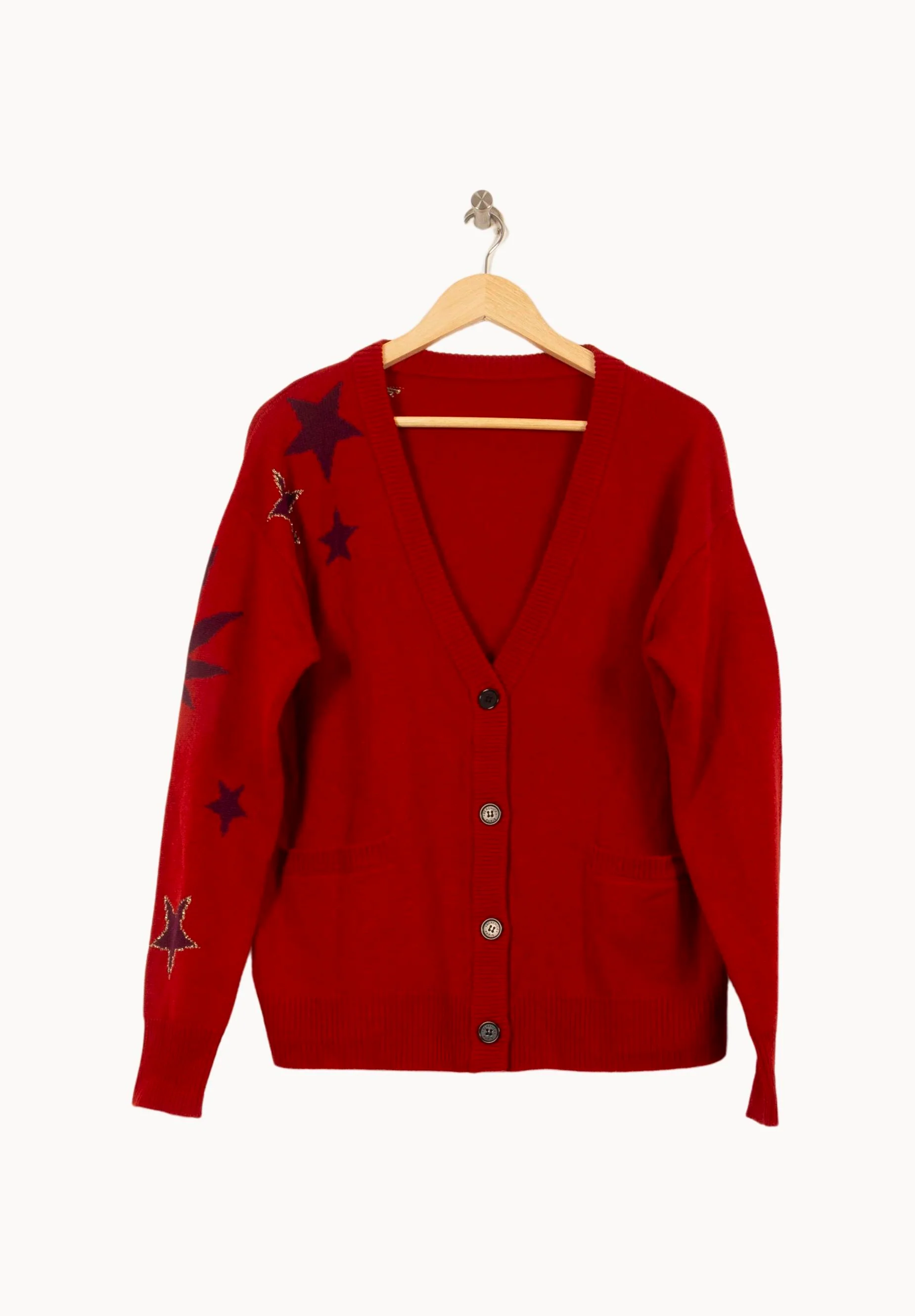 Cardigan Rouge et Violet - Taille S/36 - Image 2
