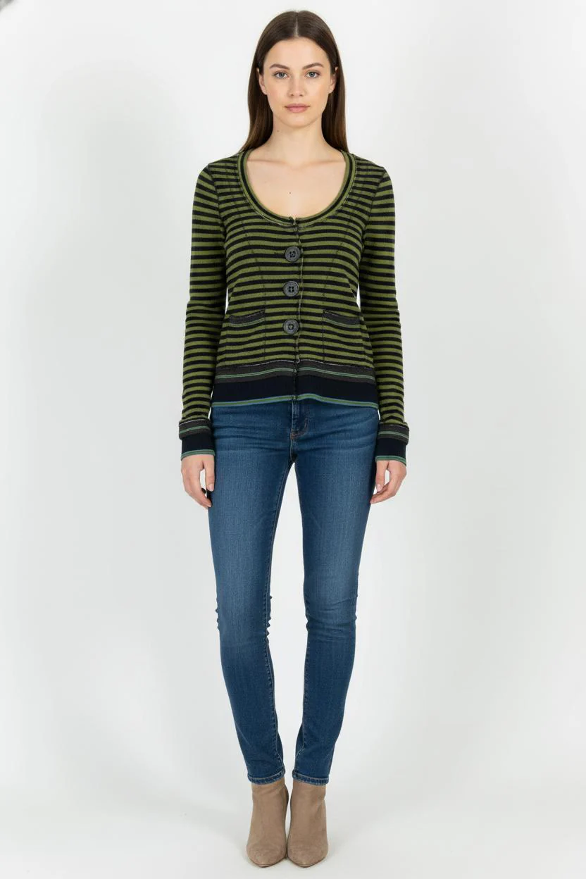 Cardigan Vert et Noir - Taille L/40
