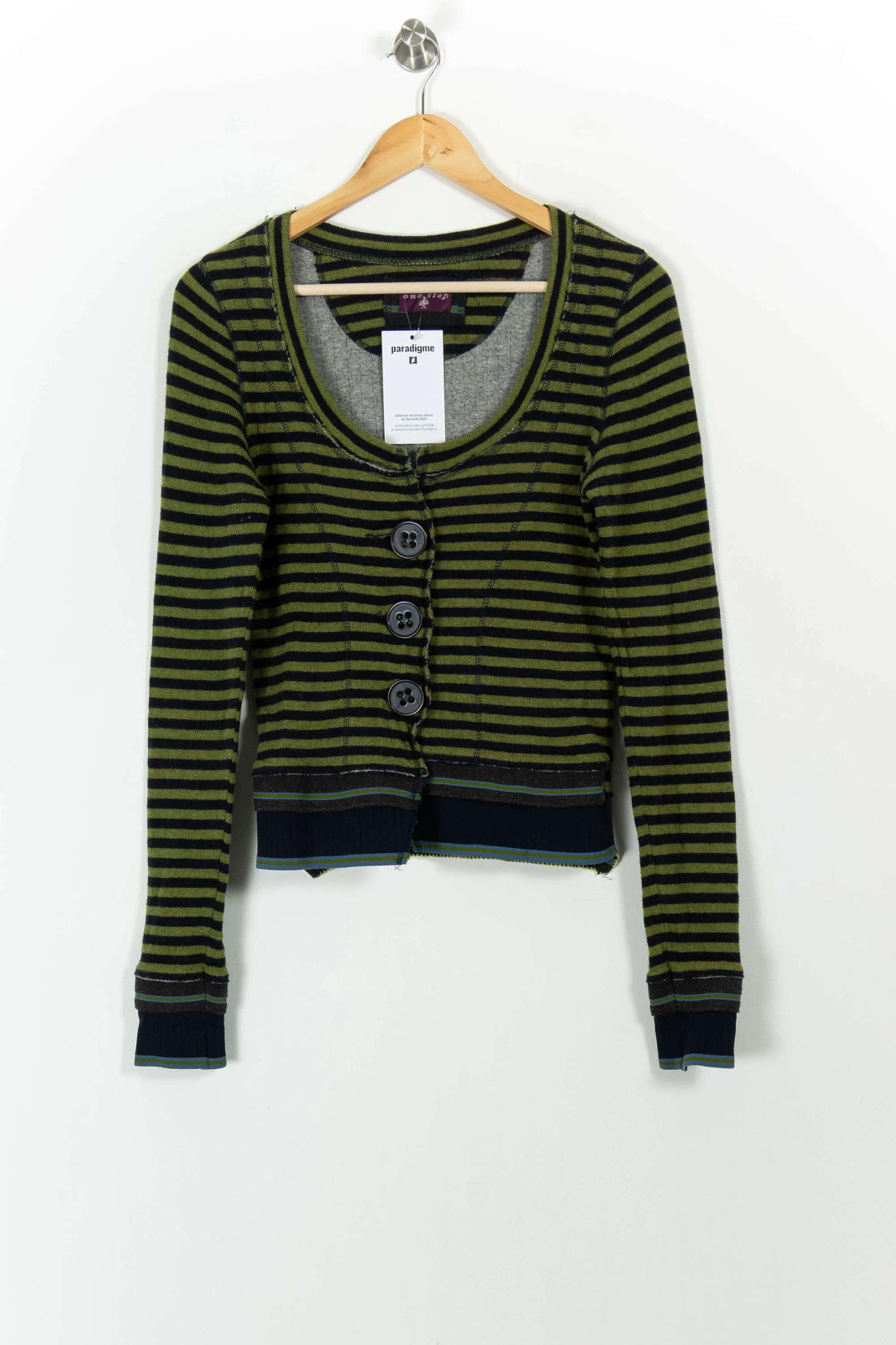 Cardigan Vert et Noir - Taille L/40 - Image 2