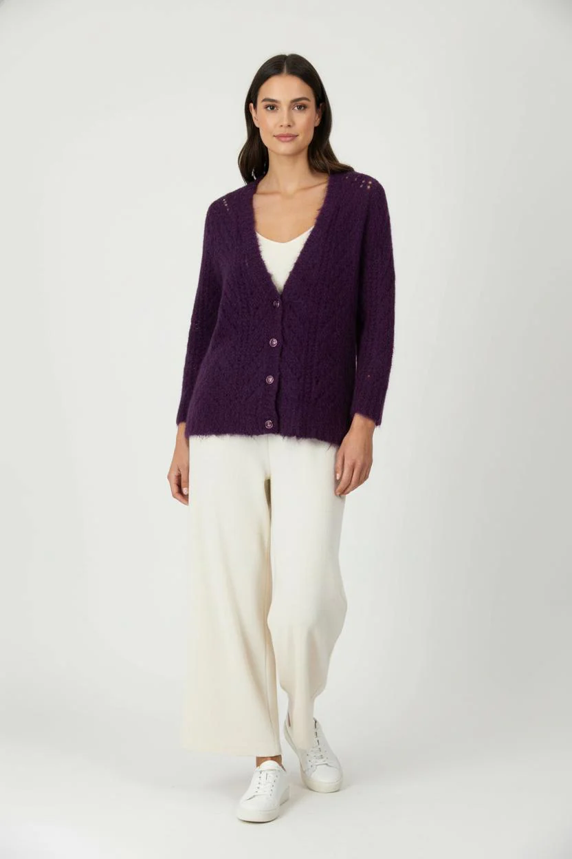 Cardigan Violet - Taille XS/34