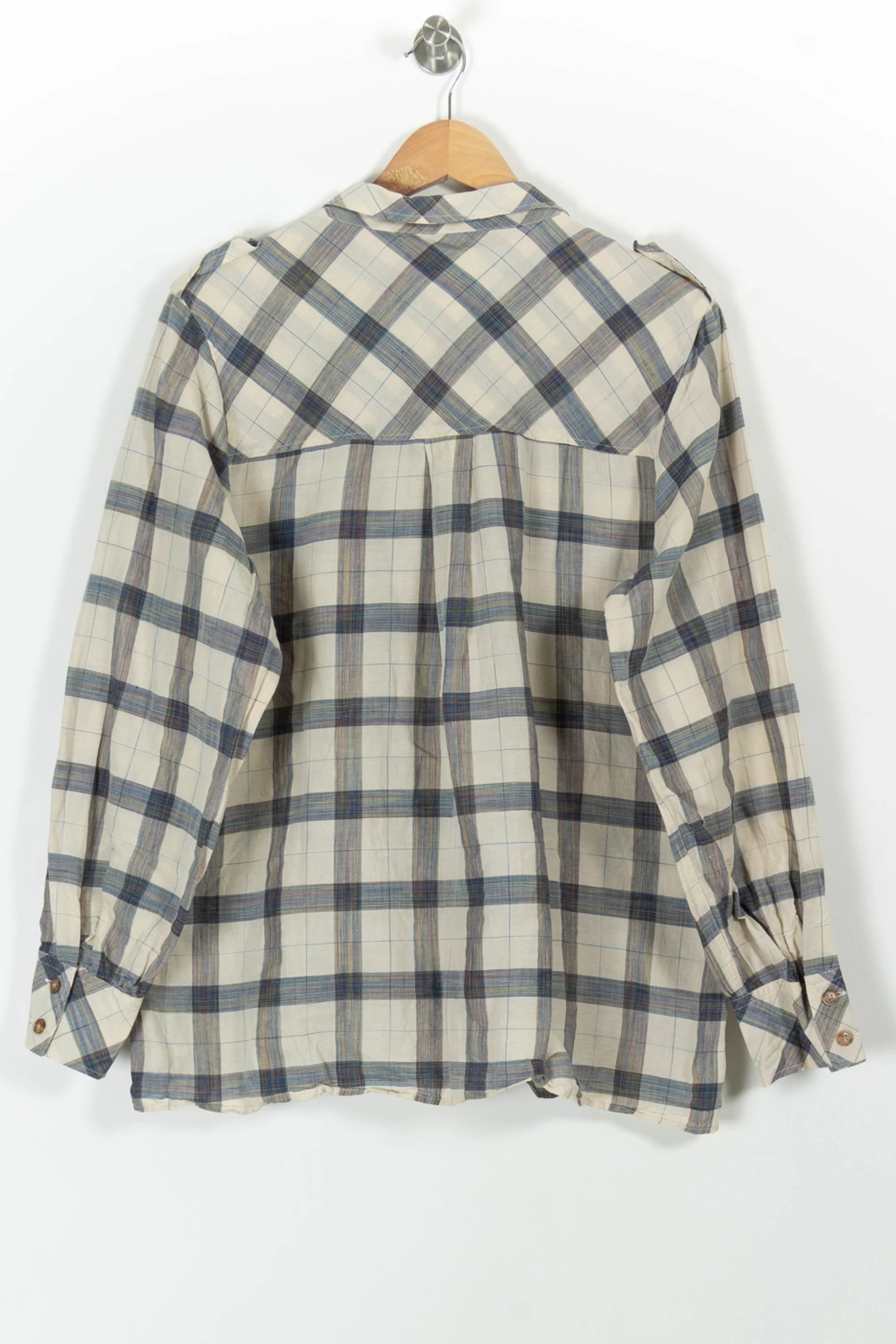 Chemise à Carreaux Beige et Bleu - Taille XXL/44 - Image 4