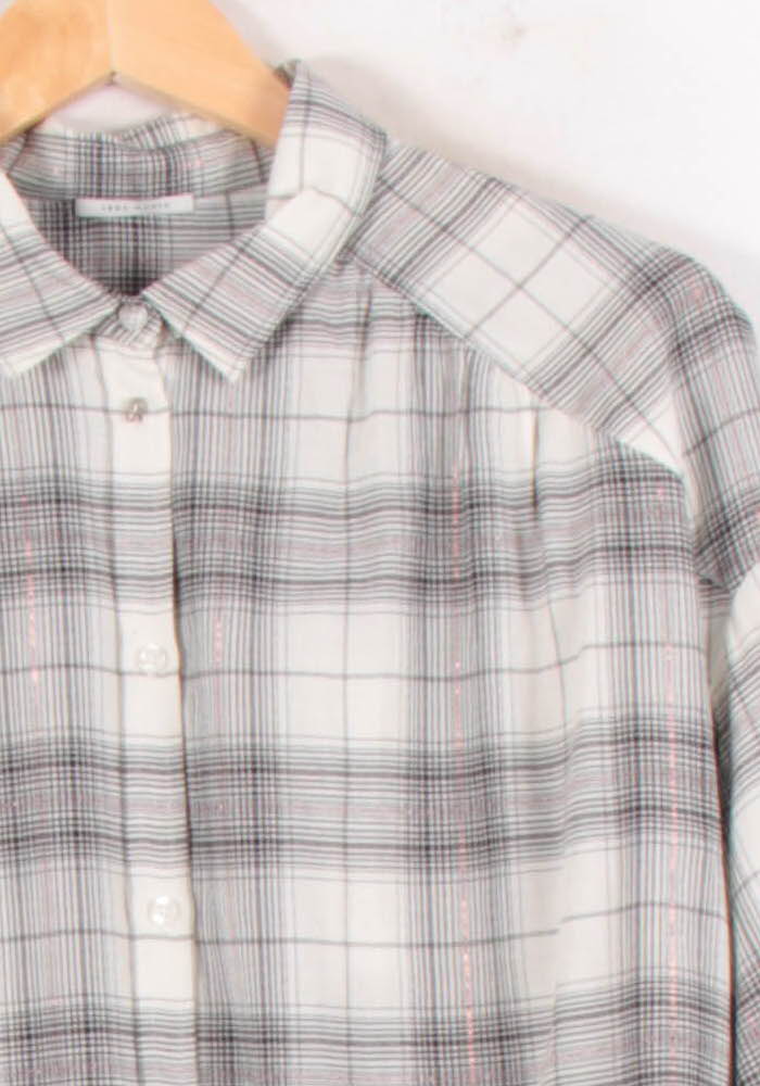 Chemise À Carreaux Beige et Gris - Taille L/40 - Image 3