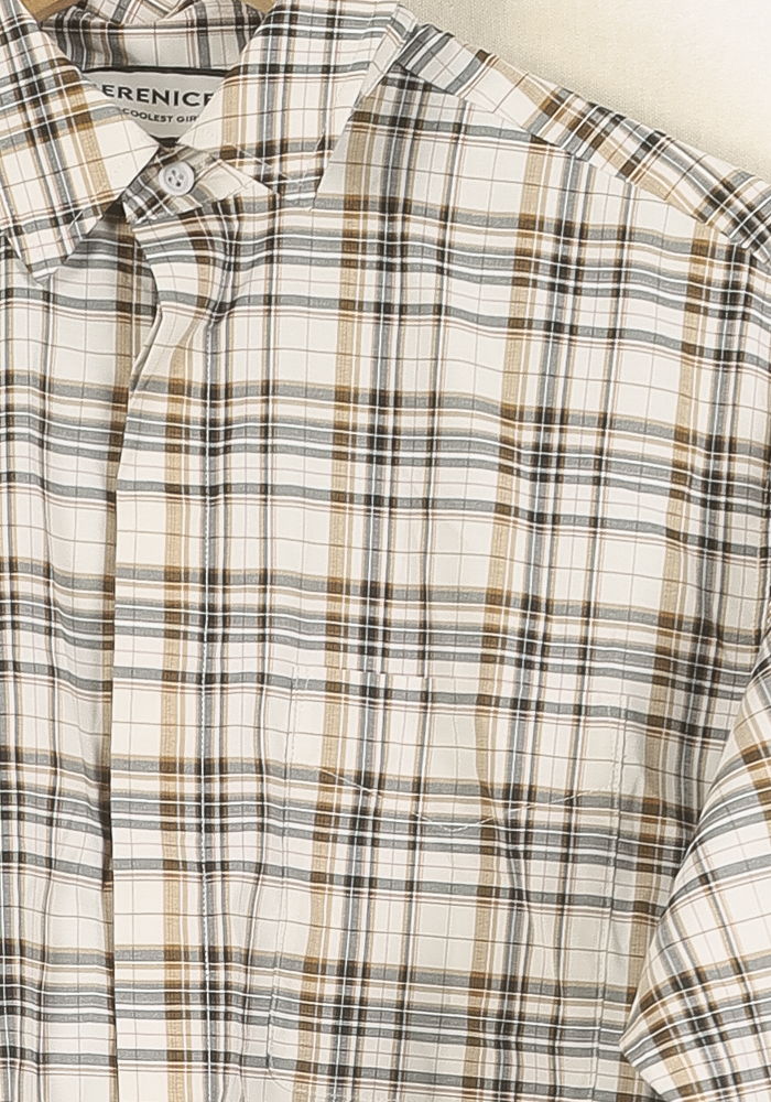 Chemise à Carreaux Beige et Noir - Taille S/36 - Image 3