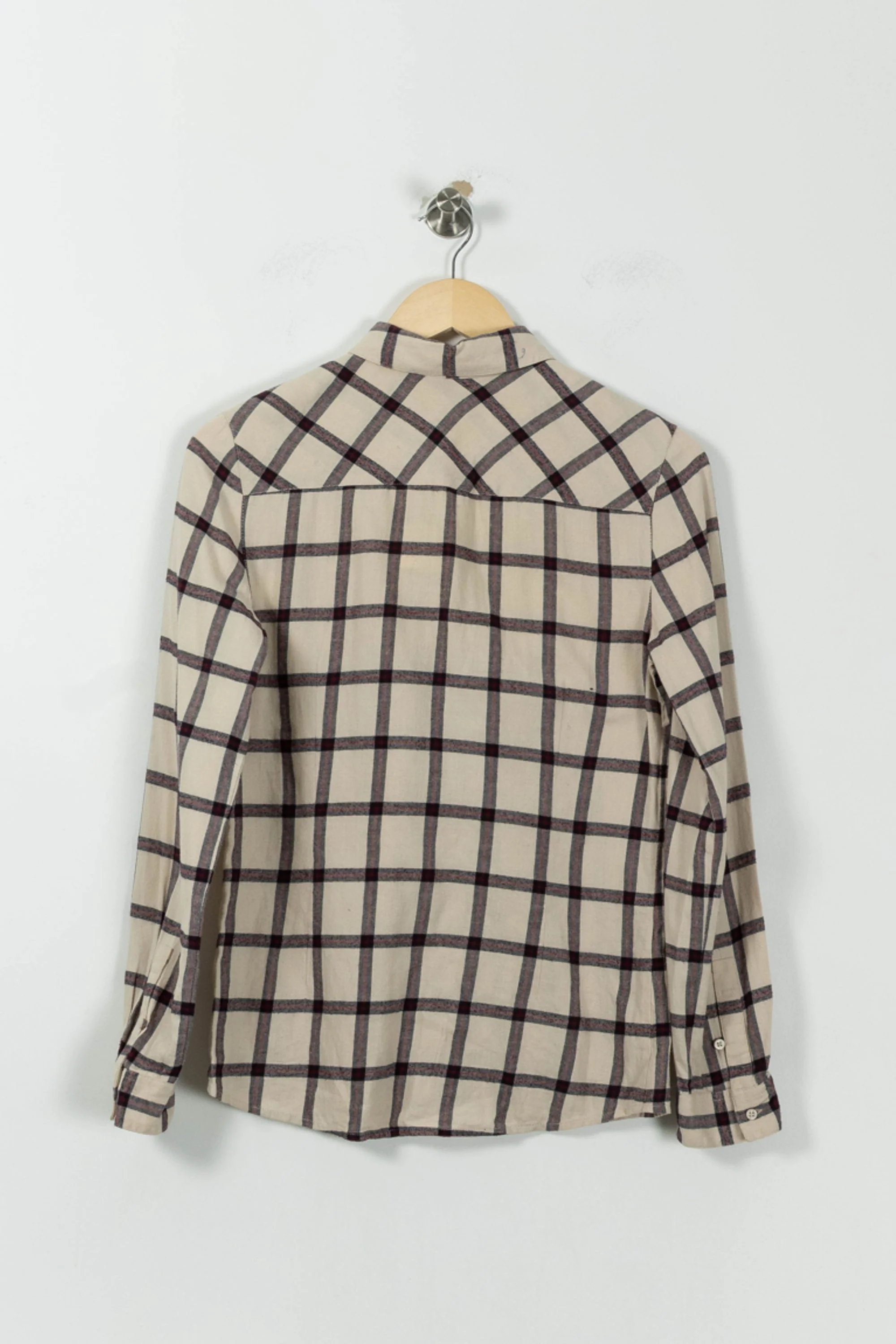 Chemise à Carreaux Beige et Noire - Taille XS/34 - Image 4