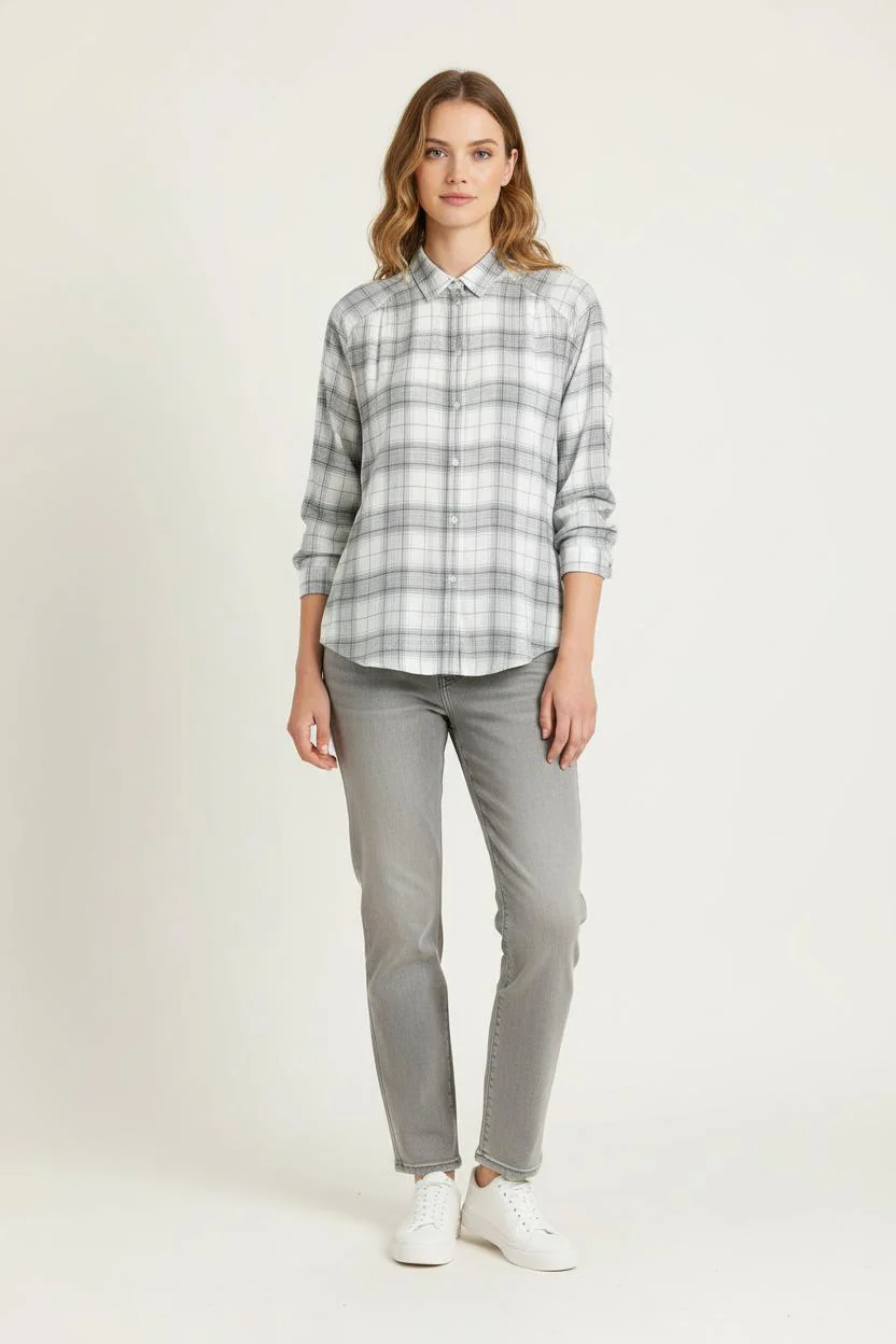 Chemise À Carreaux Blanche et Noire - Taille M/38